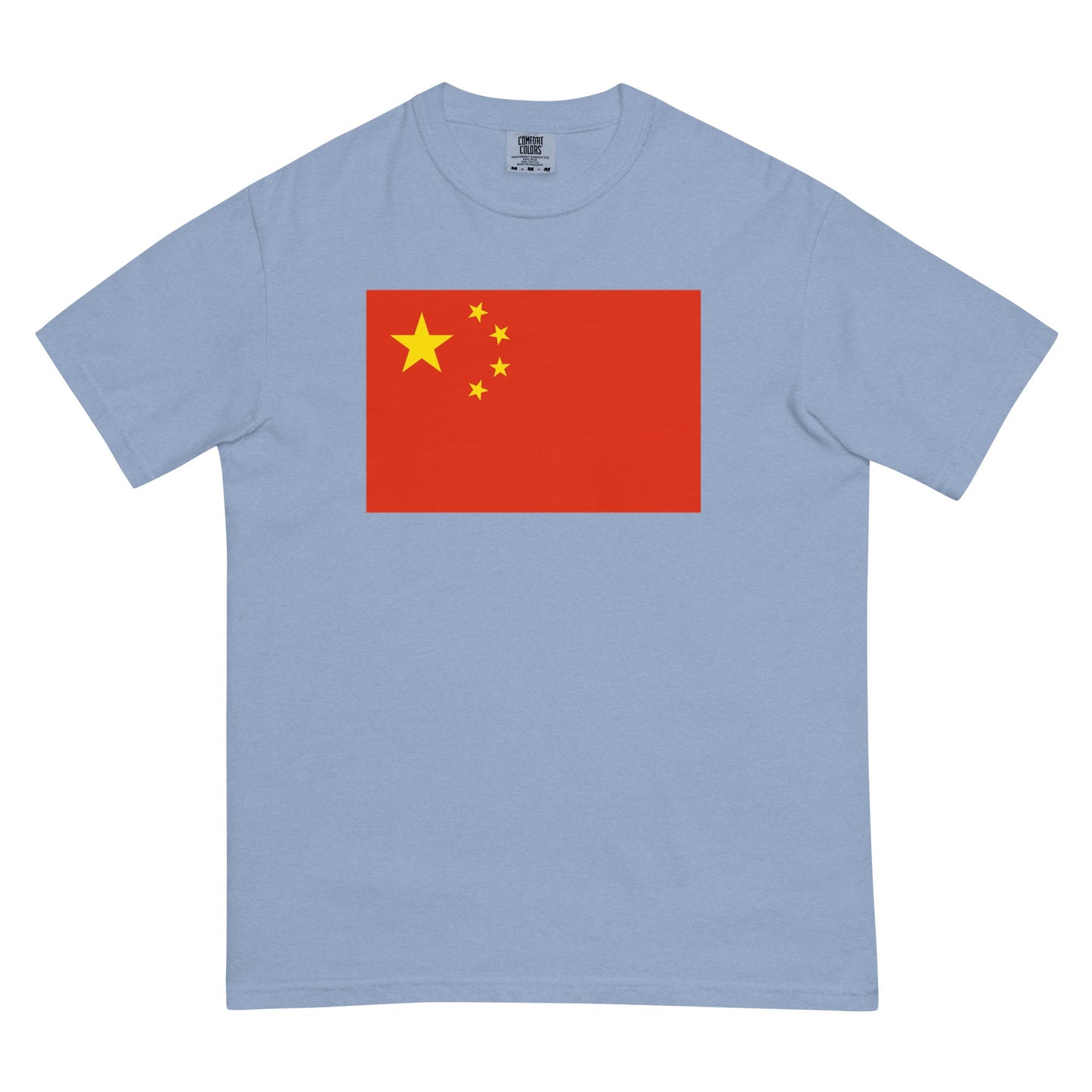 Flat lay of espresso China flag tee, 3X large size