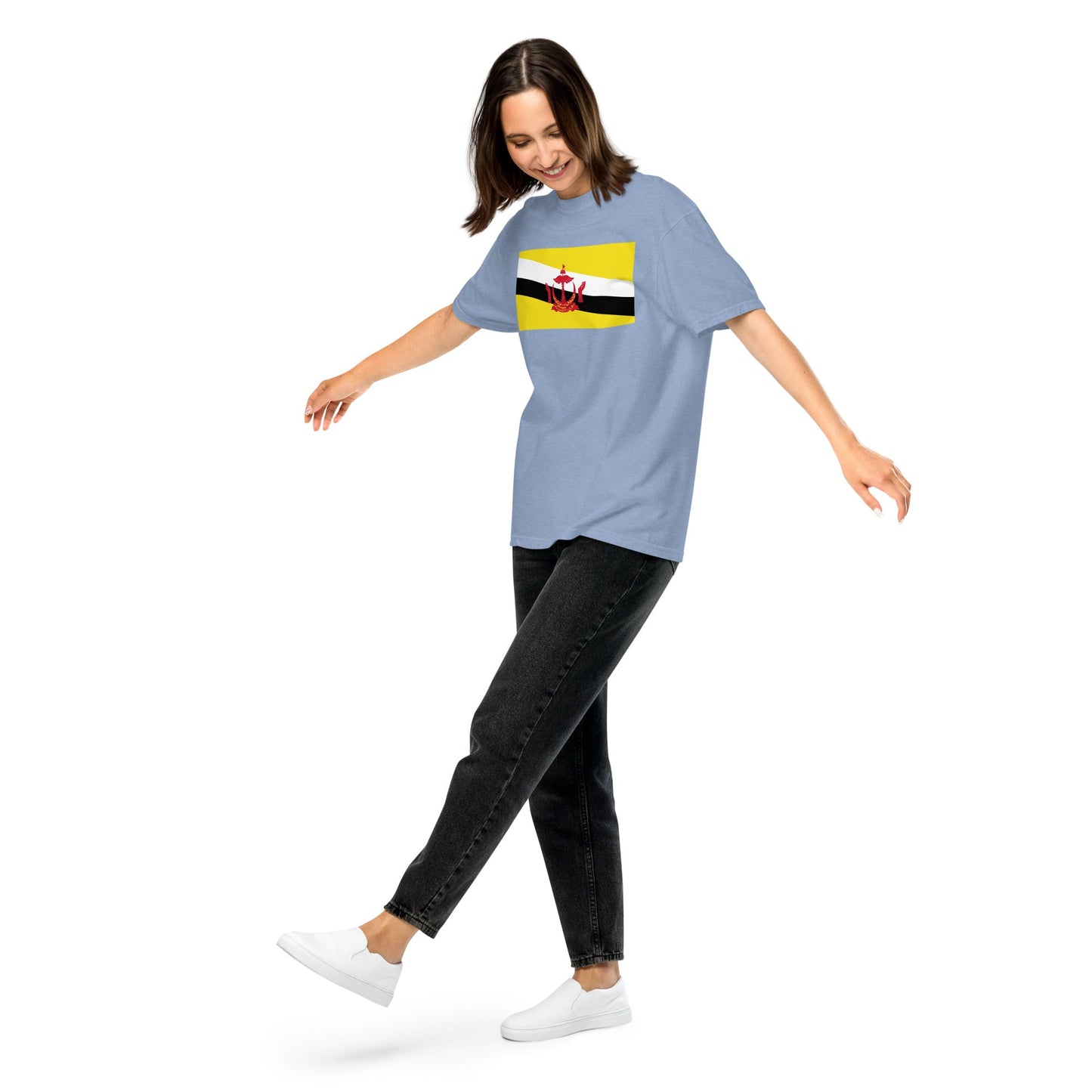 Flag tee representing Brunei in true navy, medium