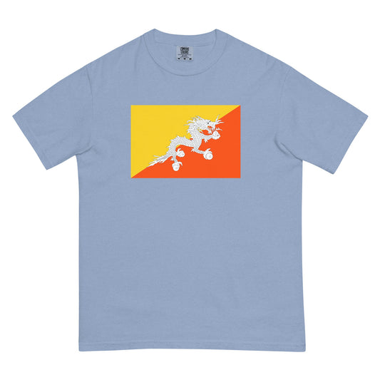 Flag tee representing Bhutan in black, small