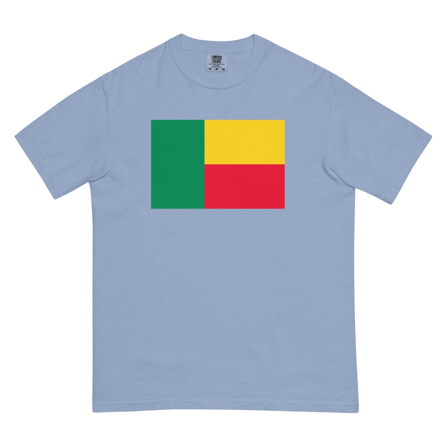 Stylish Benin flag t-shirt laid flat, extra large, espresso