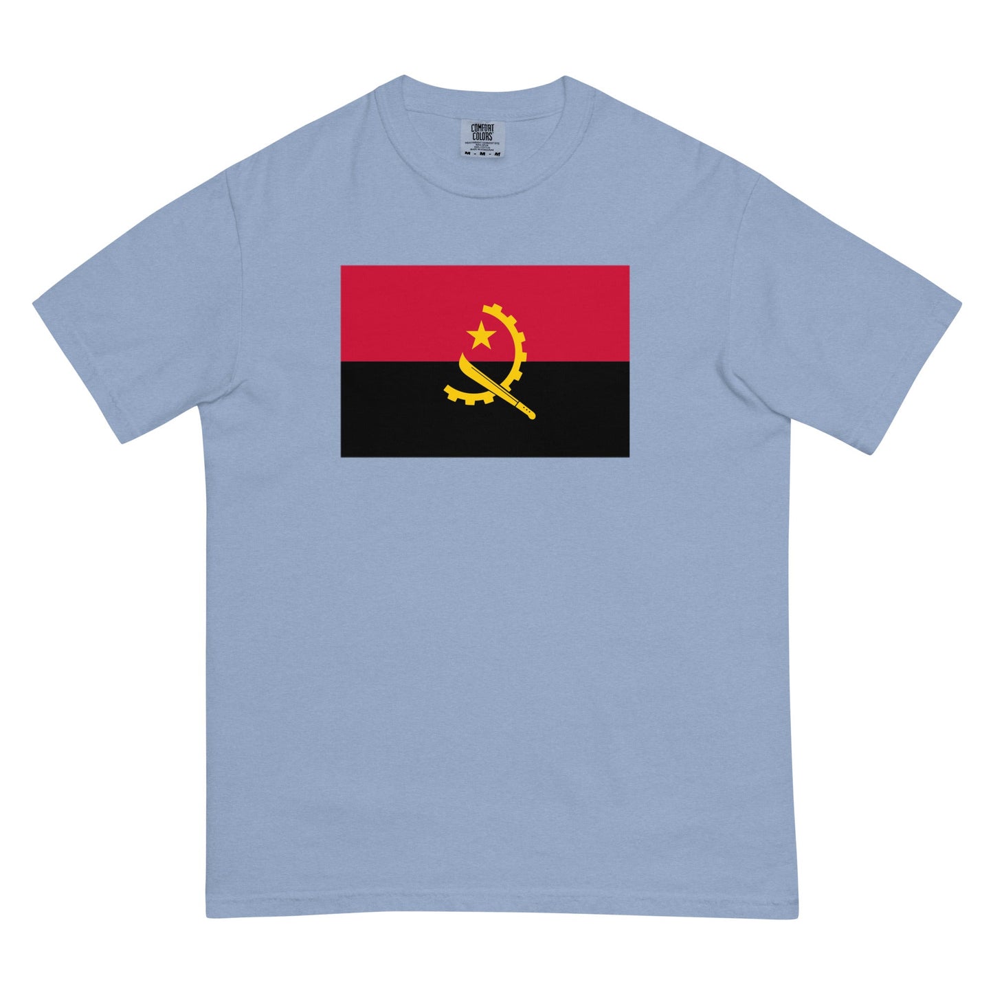Bold Angola flag design tee in mystic blue, 2X large