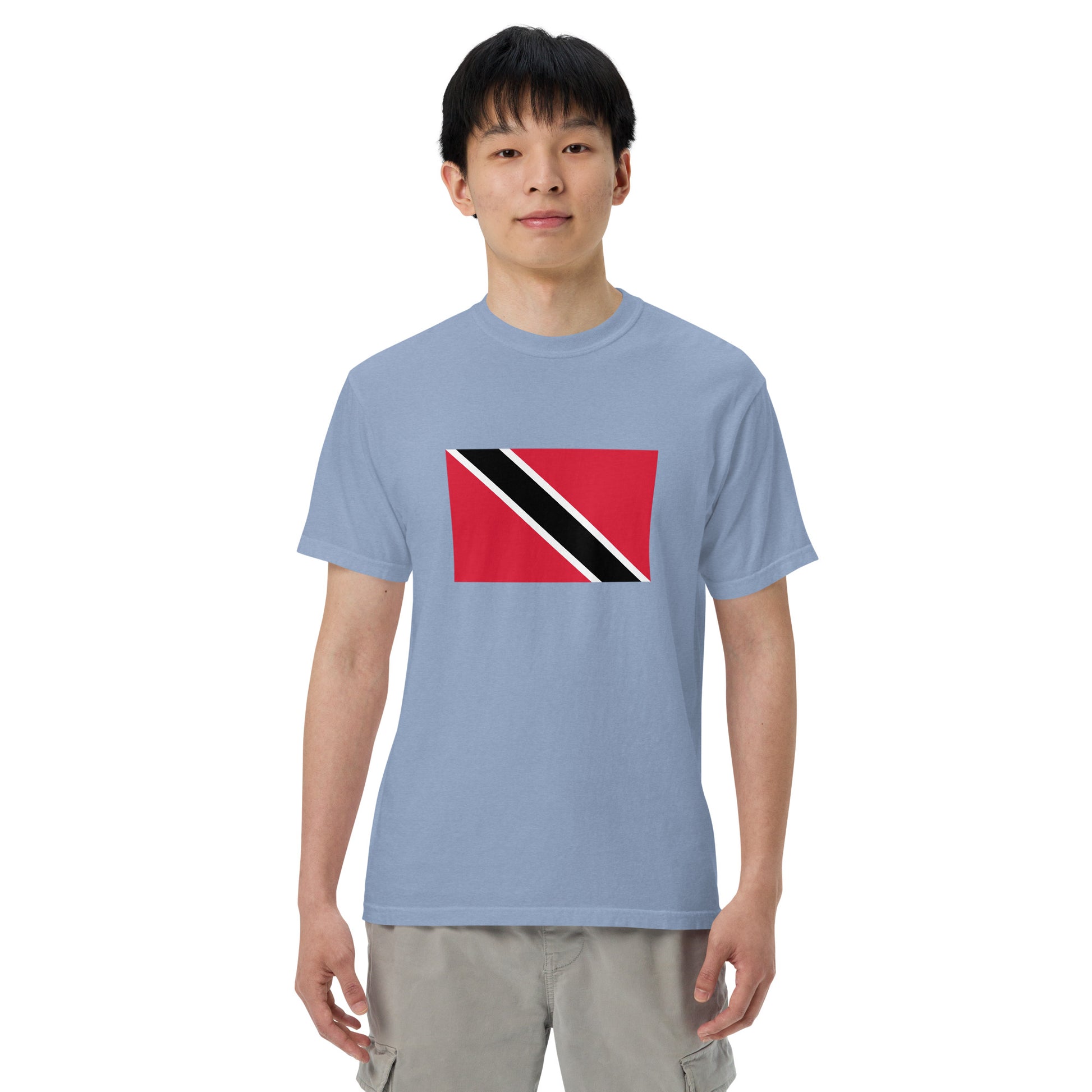 Flag tee representing Trinidad in blue spruce, large