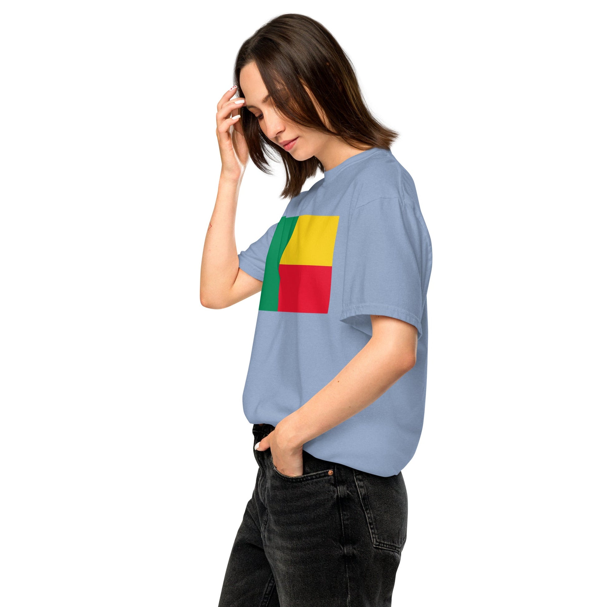 Bold Benin flag design tee in true navy, 2X large