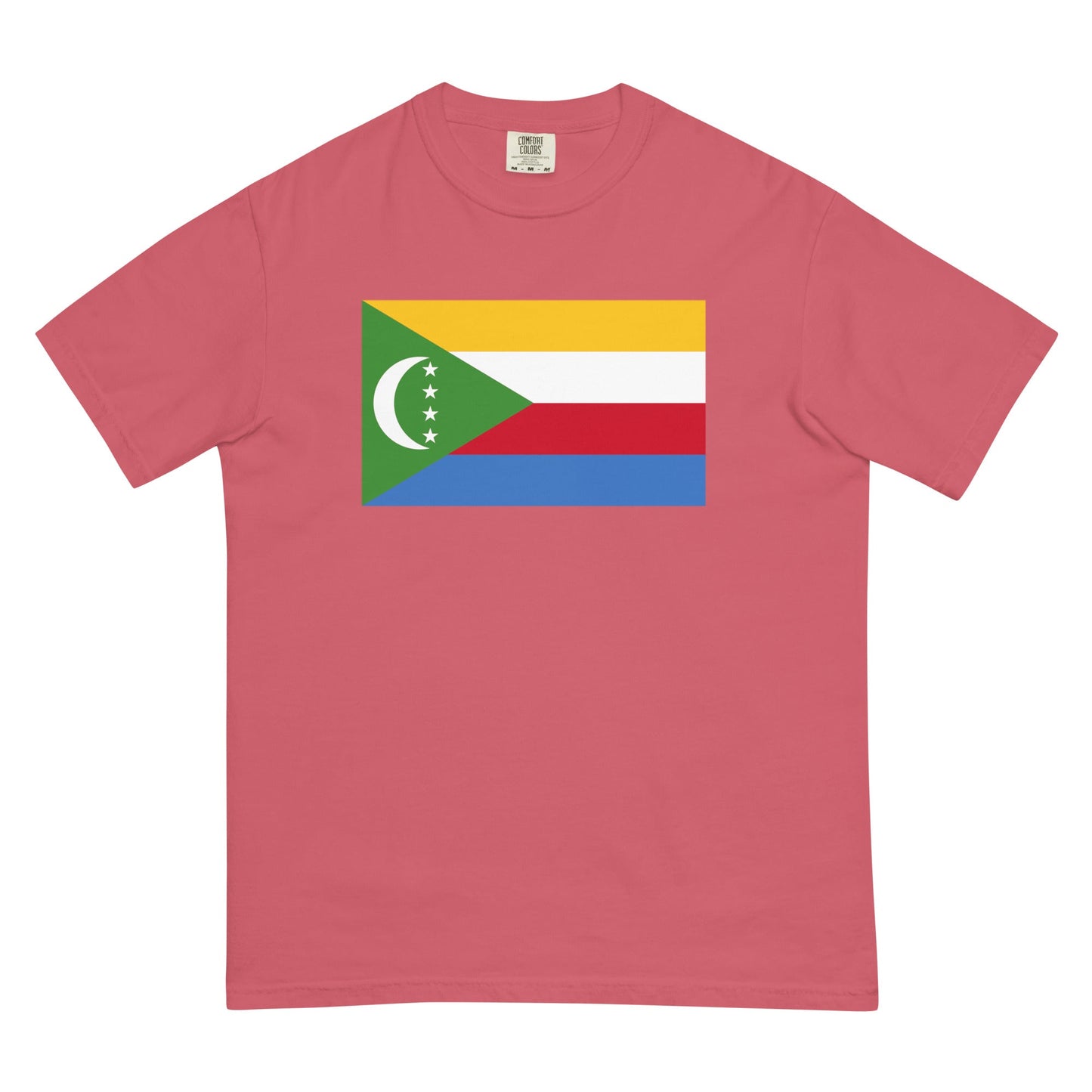 blue spruce shirt with Comoros flag design, medium