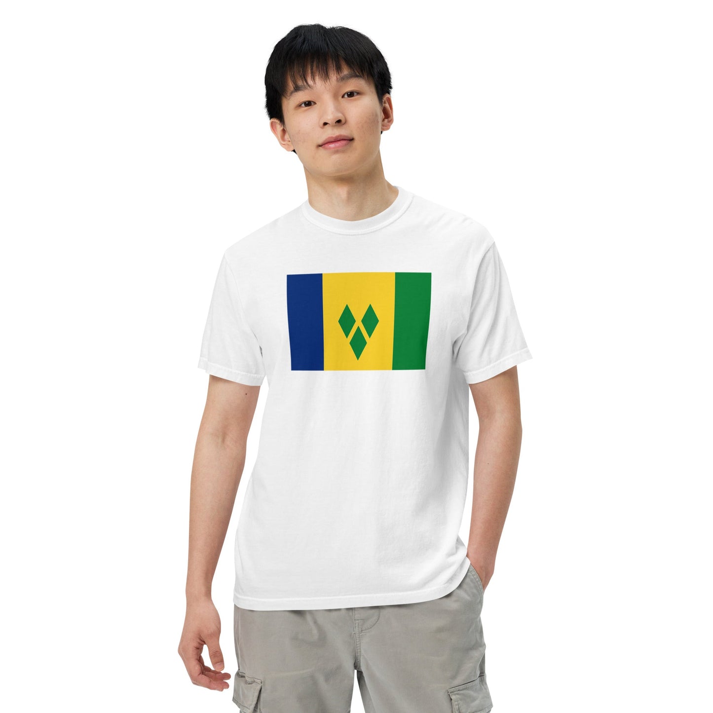 Saint Vincent And The Grenadines flag shirt in red, size small