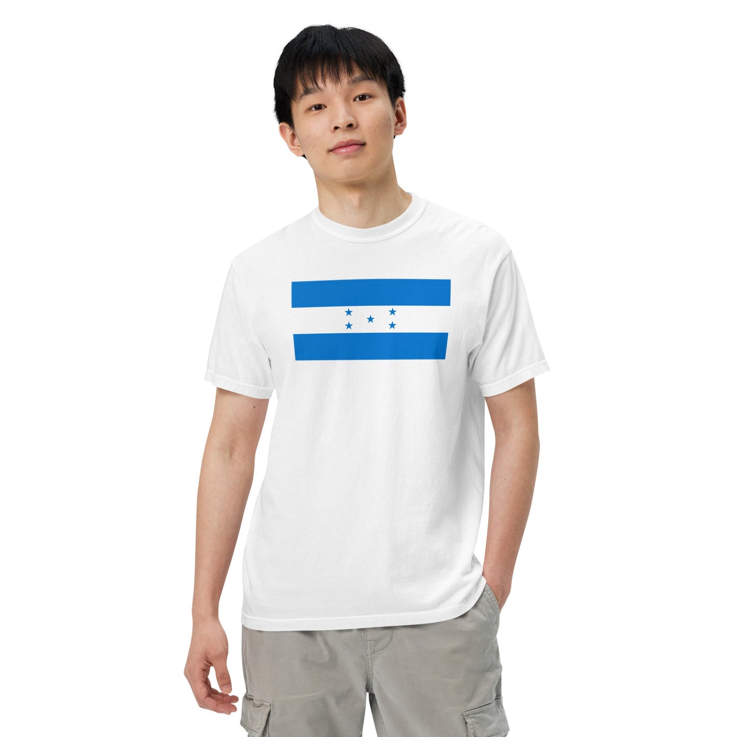 Bold Honduras flag design tee in true navy, large