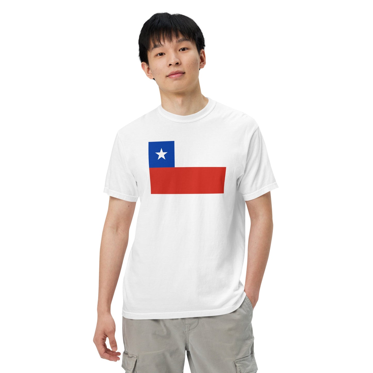 Flag tee representing Chile in crimson, large