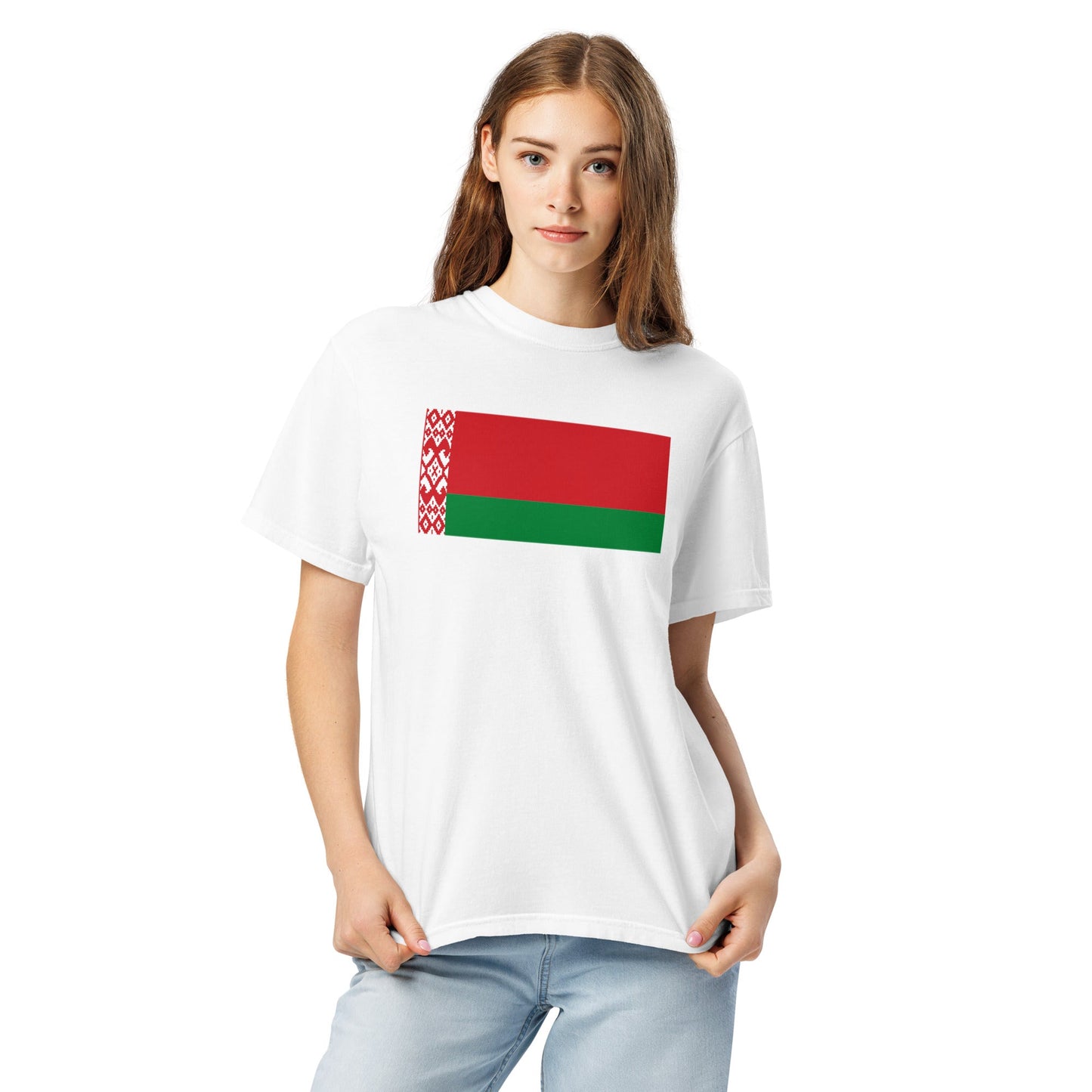 Flag tee representing Belarus in berry, 2X large