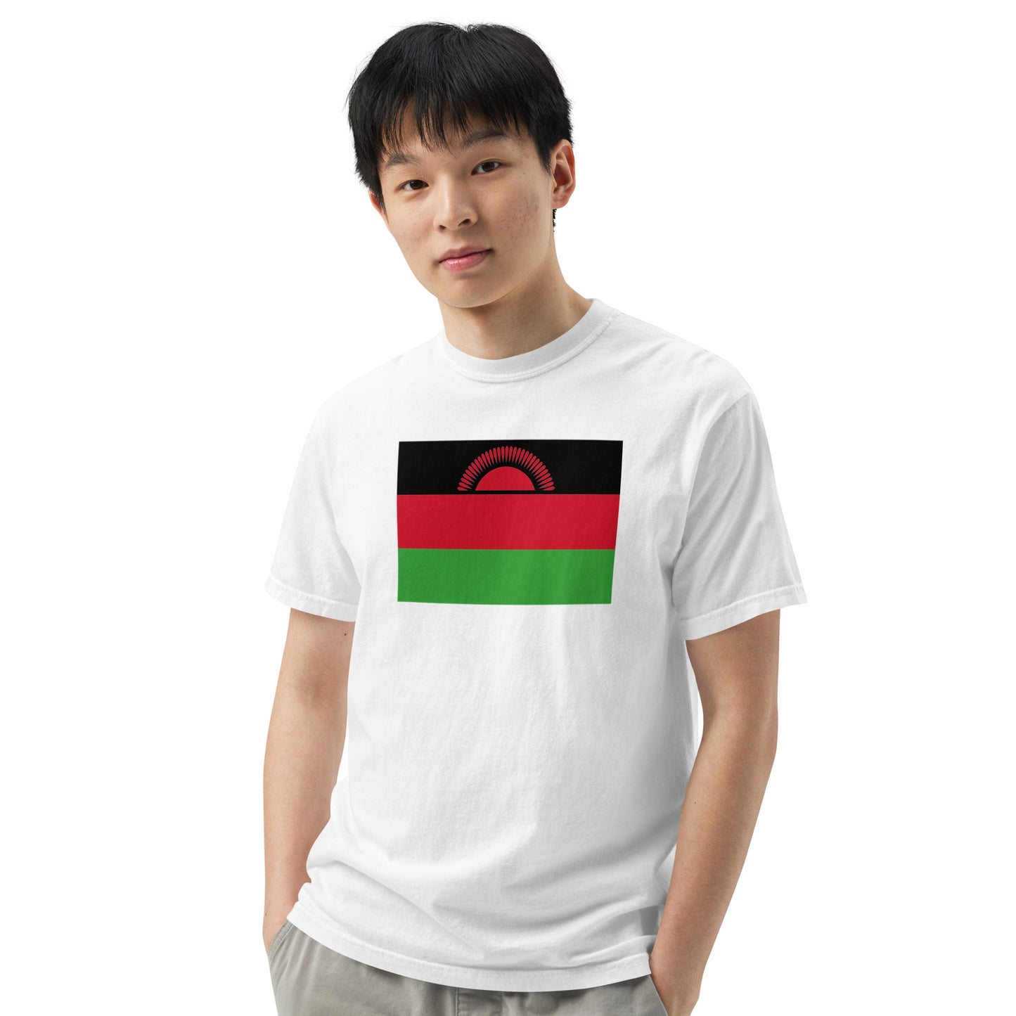 red shirt with Malawi flag design, 4X large