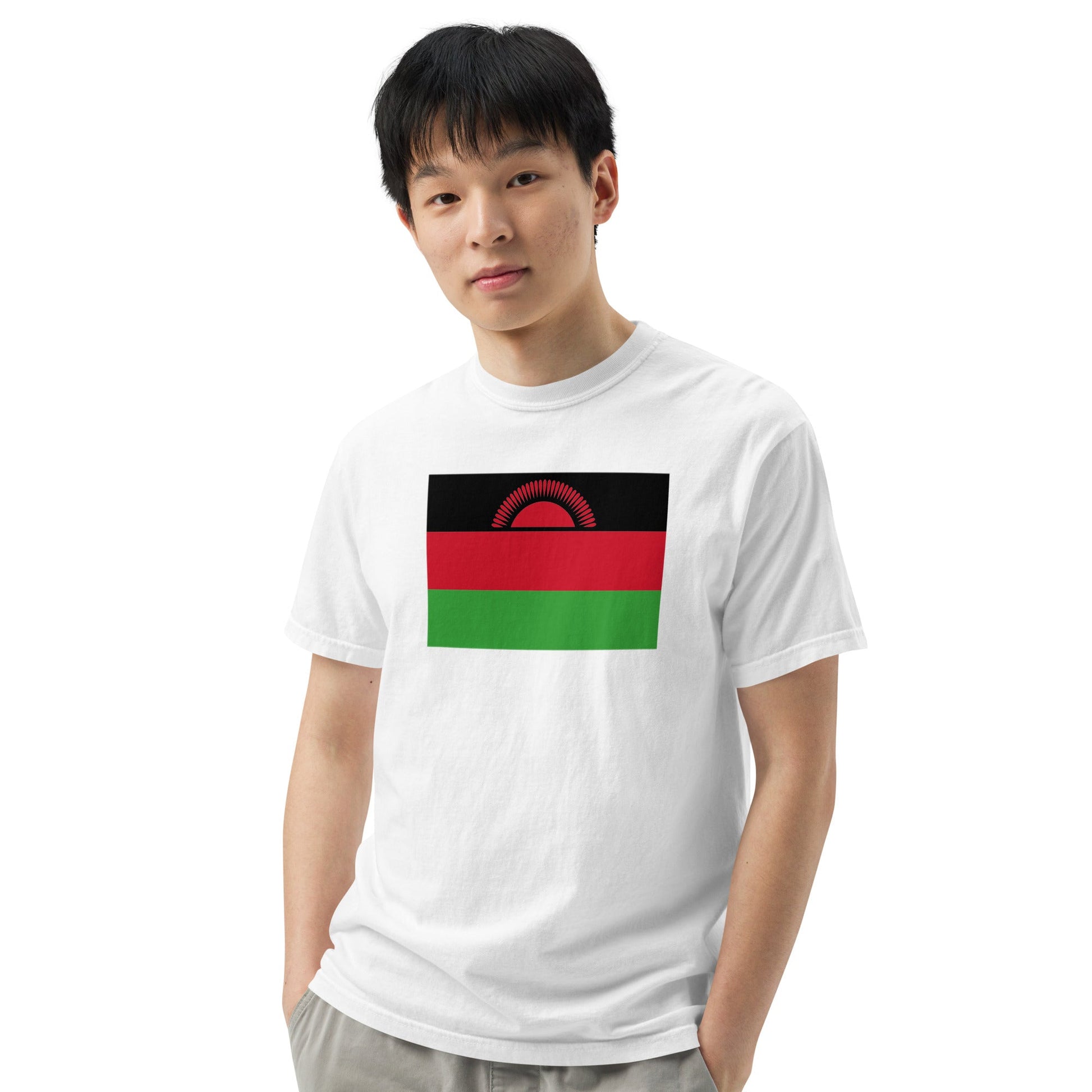 red shirt with Malawi flag design, 4X large