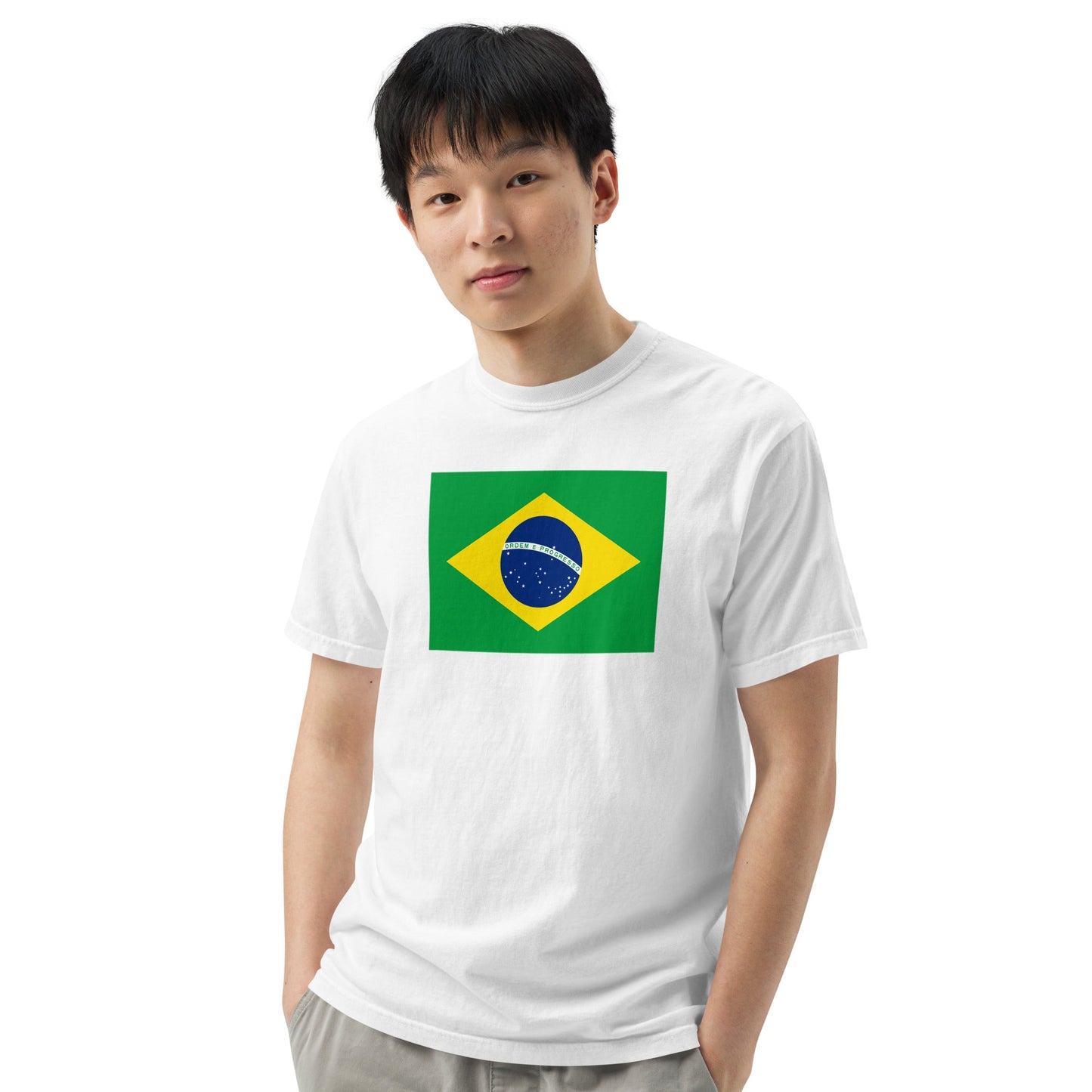 Bold Brazil flag design tee in grape, large
