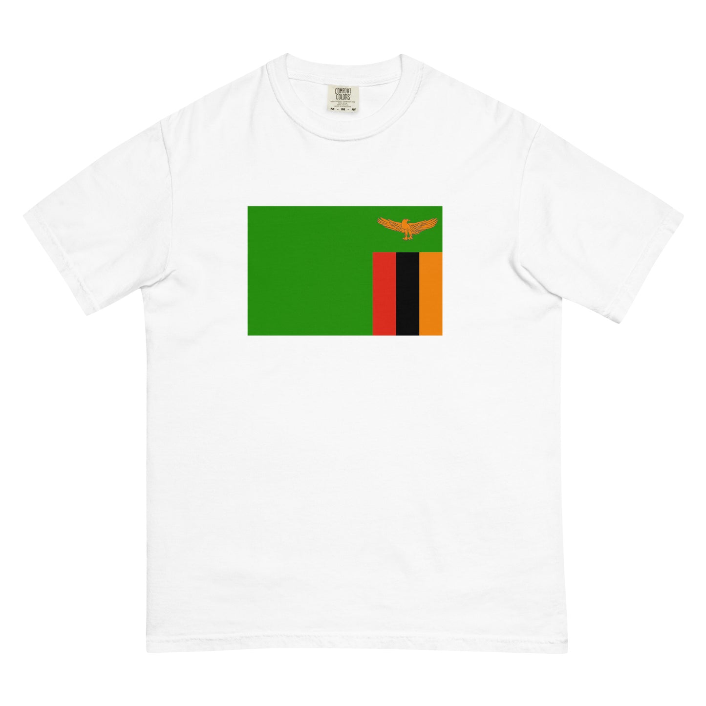 Bold Zambia flag design tee in red, medium