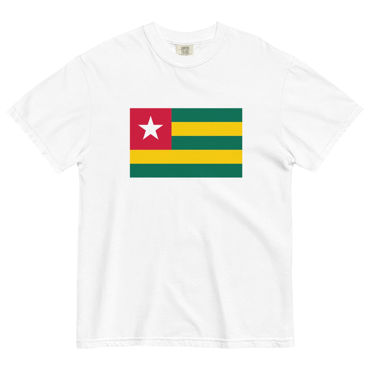 Flat lay of black Flag flag tee, small size