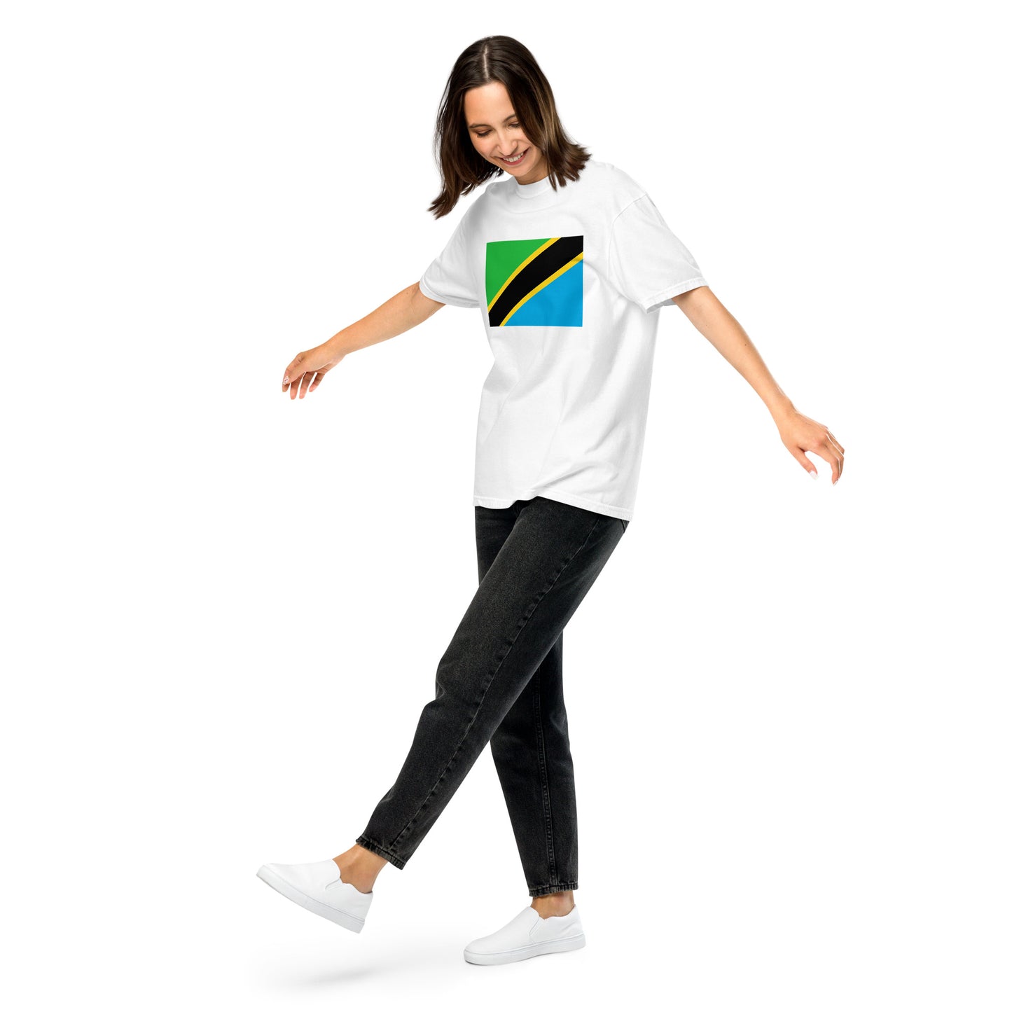 black shirt with Tanzania flag design, large