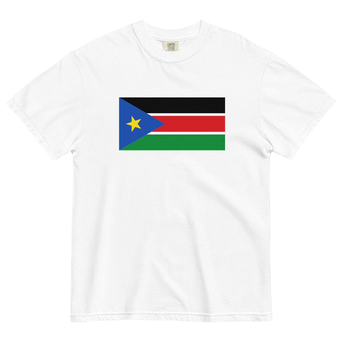 red shirt with South Sudan flag design, large