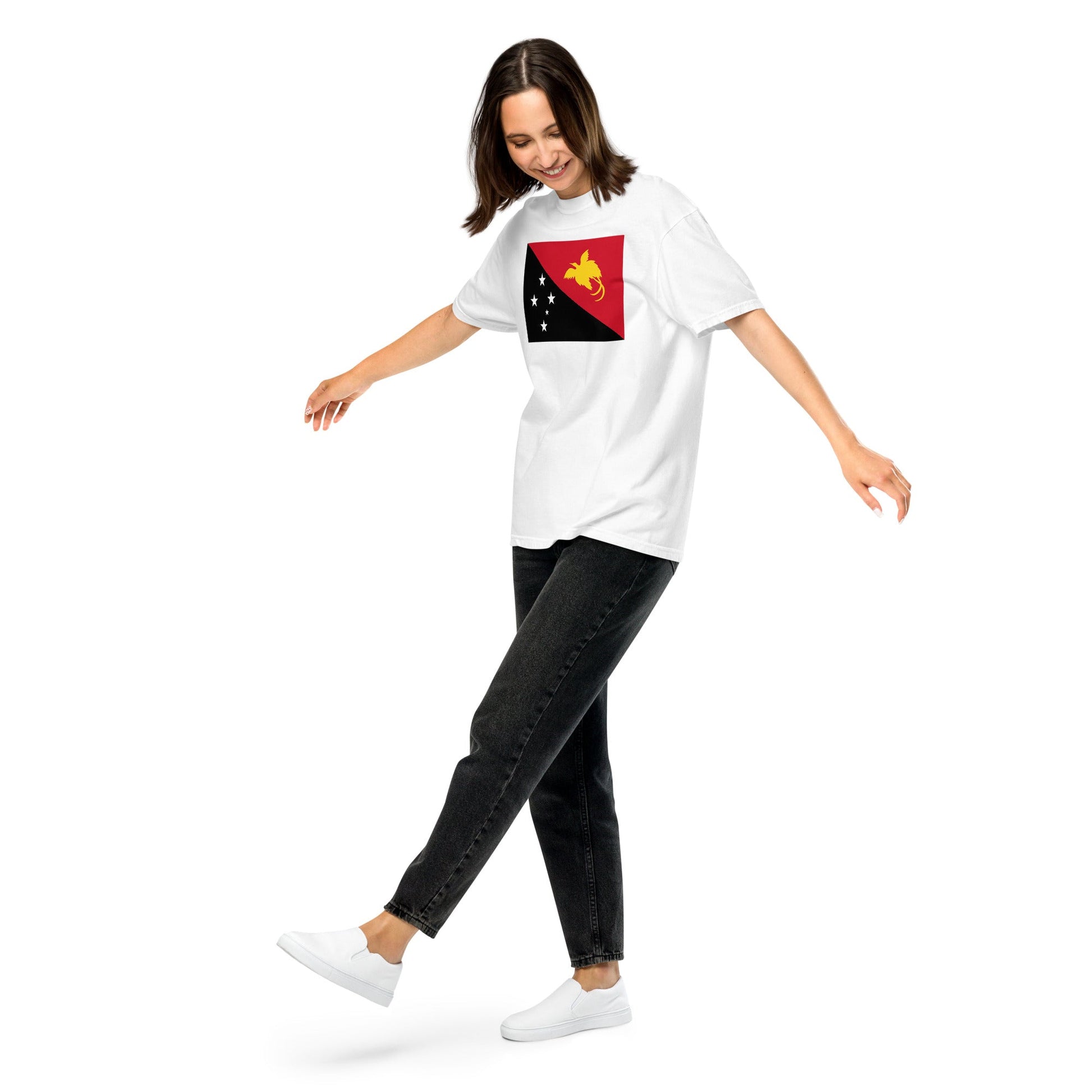 black shirt with Paraguay flag design, medium
