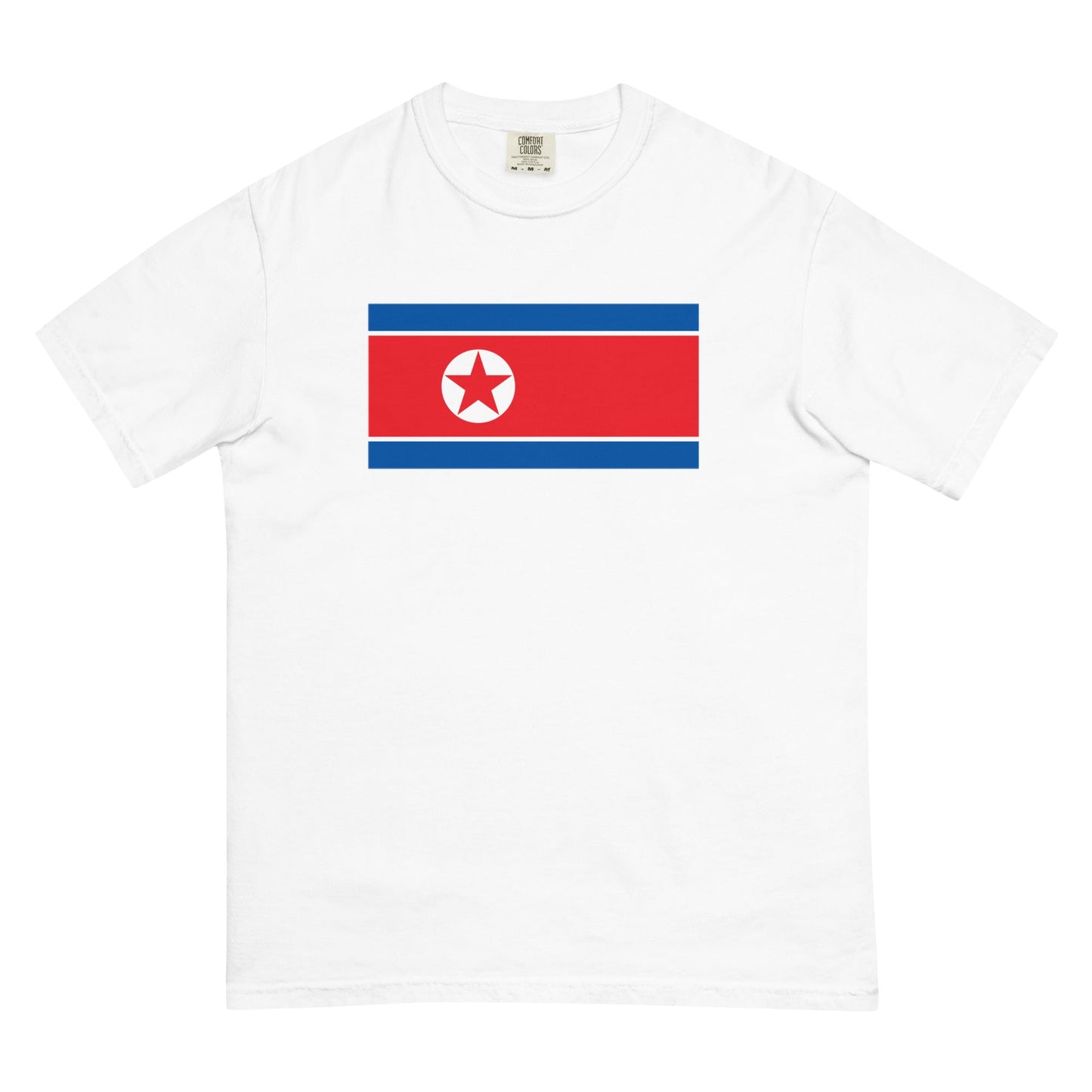 true navy shirt with North Korea flag design, extra large