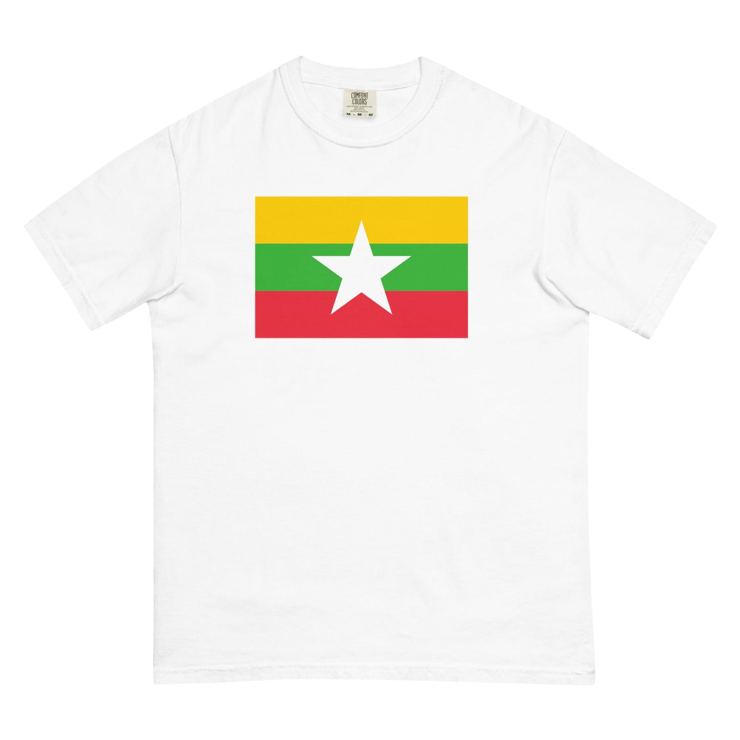 berry shirt with Myanmar Burma flag design, large