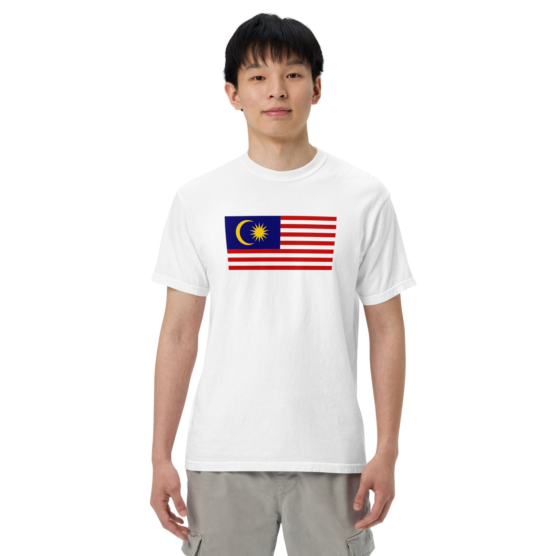 Bold Malaysia flag design tee in true navy, medium
