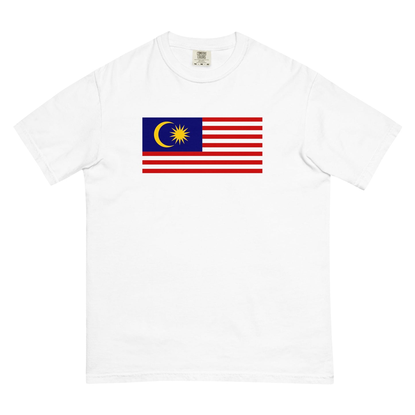 Bold Malaysia flag design tee in blue spruce, medium