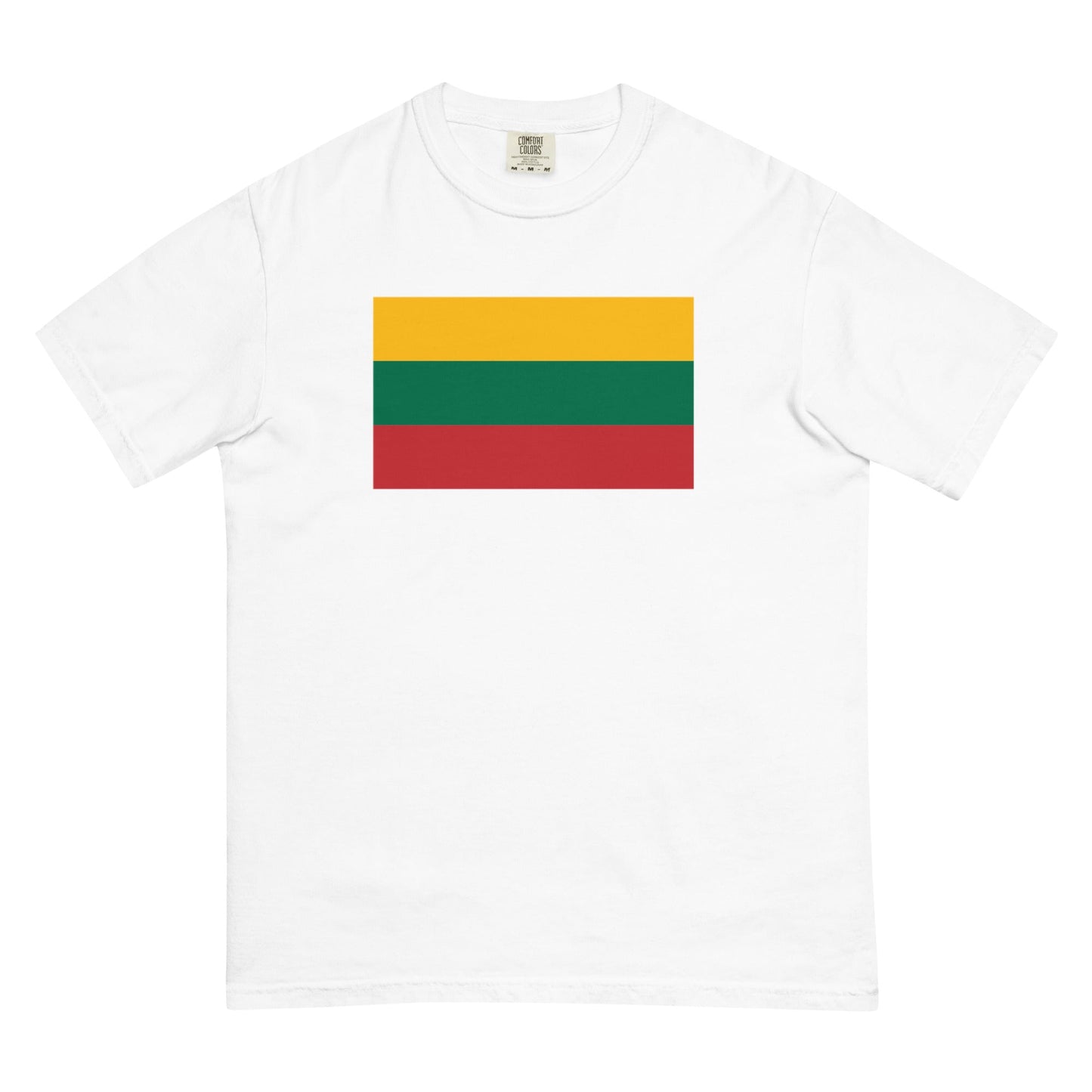 Flat lay of berry Lithuania flag tee, 4X large size