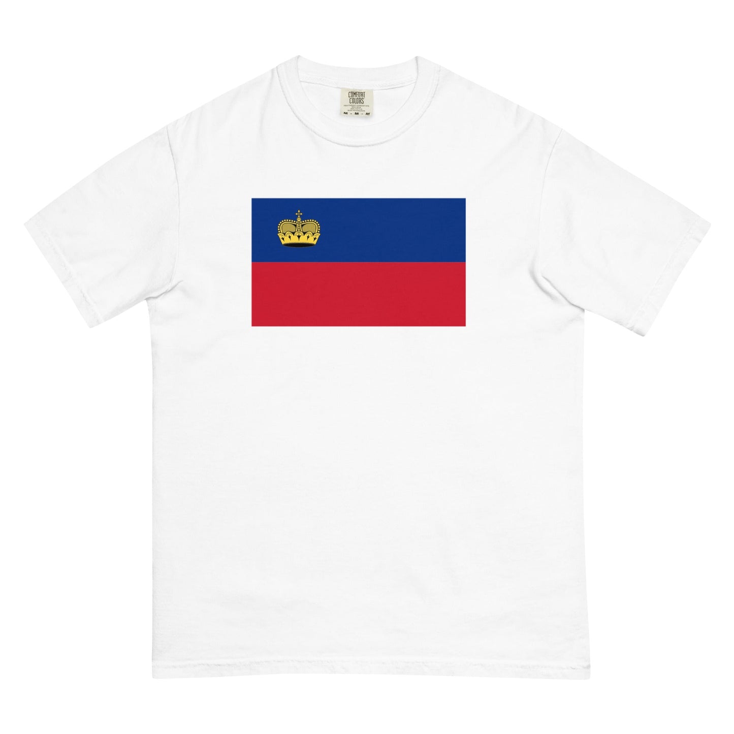 Flag tee representing Liechtenstein in espresso, 4X large