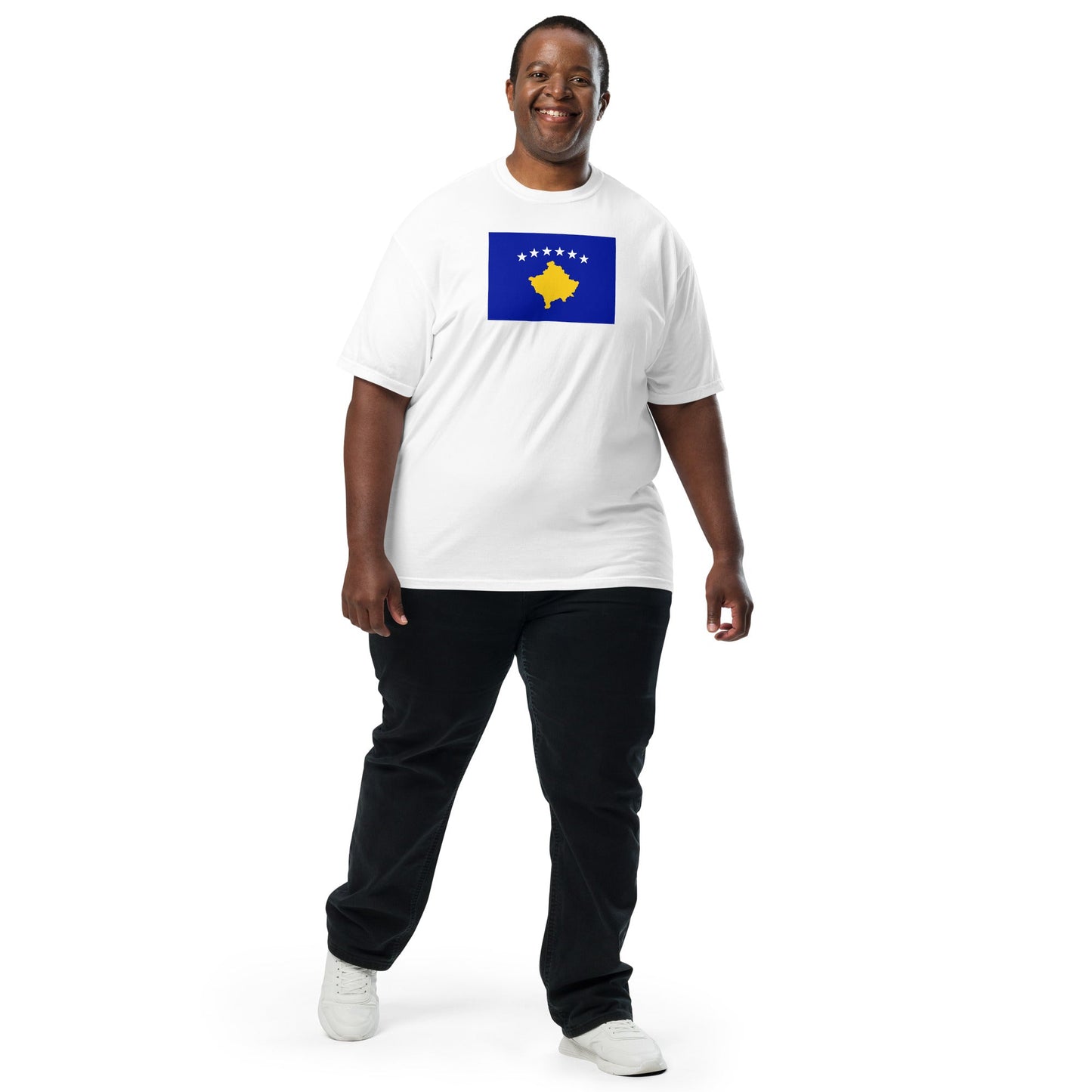 Flag tee representing Kosovo 1 in true navy, small