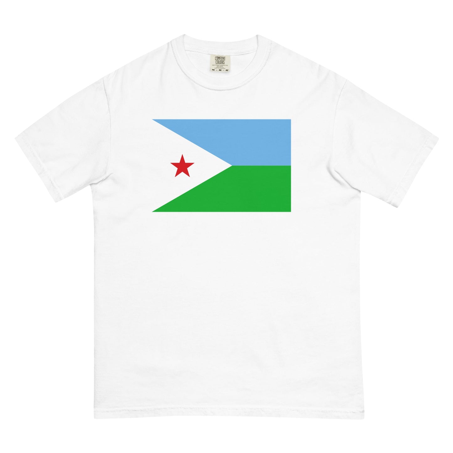 Djibouti flag shirt in espresso, size 4X large