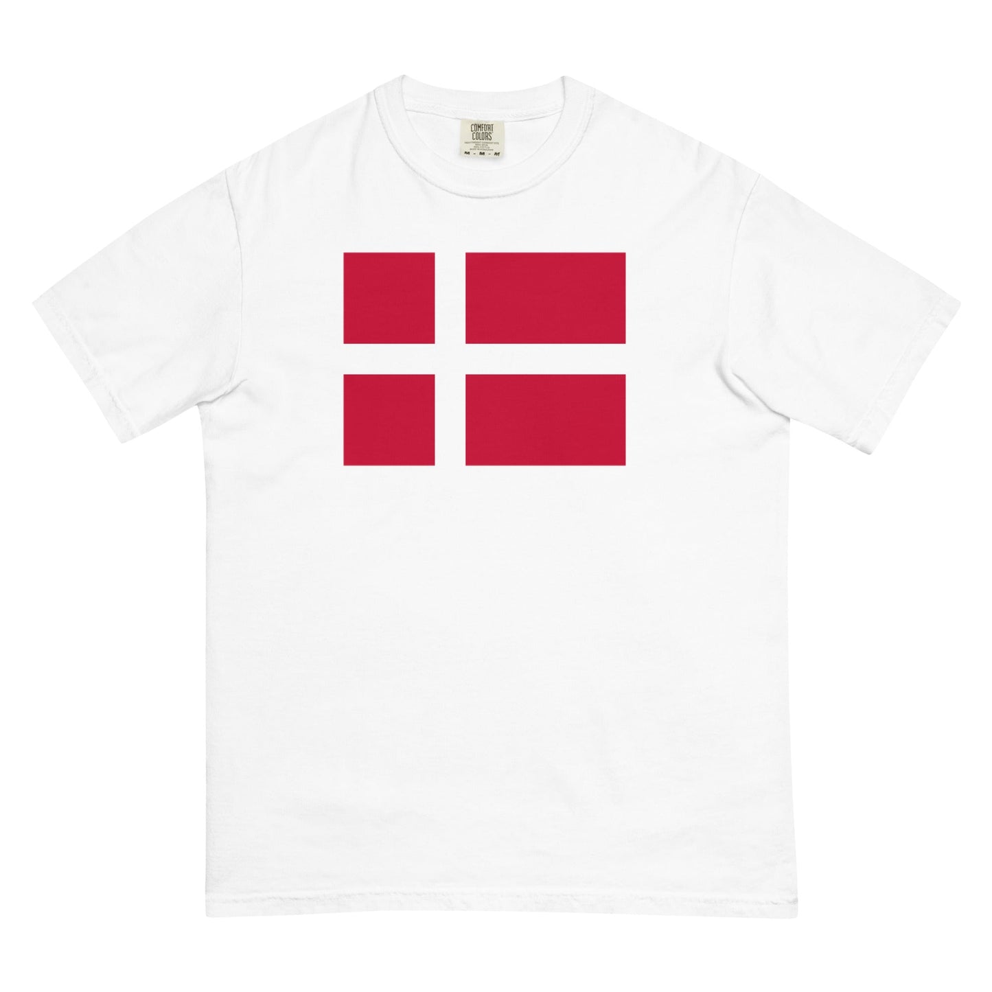 Bold Denmark flag design tee in espresso, 4X large