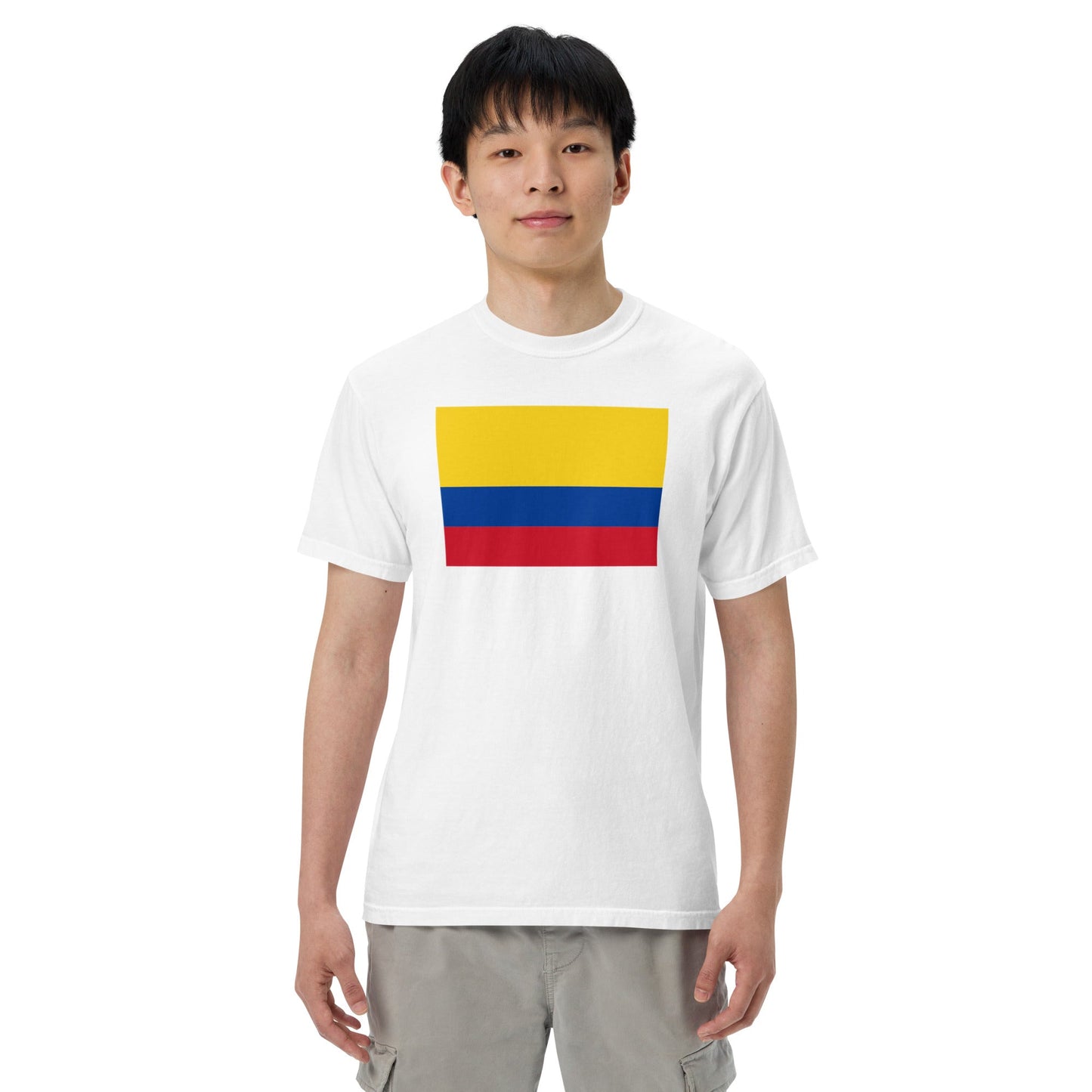 Bold Colombia flag design tee in brick, 3X large