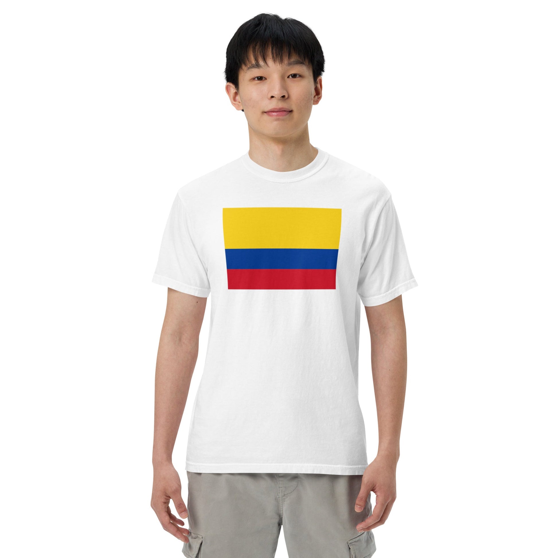 Bold Colombia flag design tee in brick, 3X large