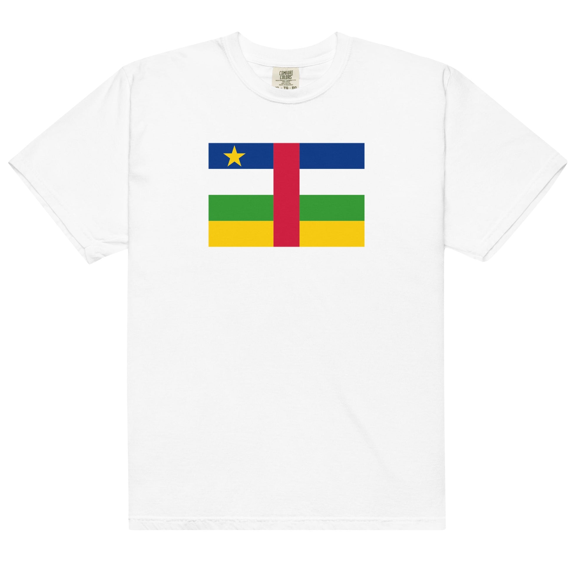 Bold Central African Republic flag design tee in true navy, 2X large