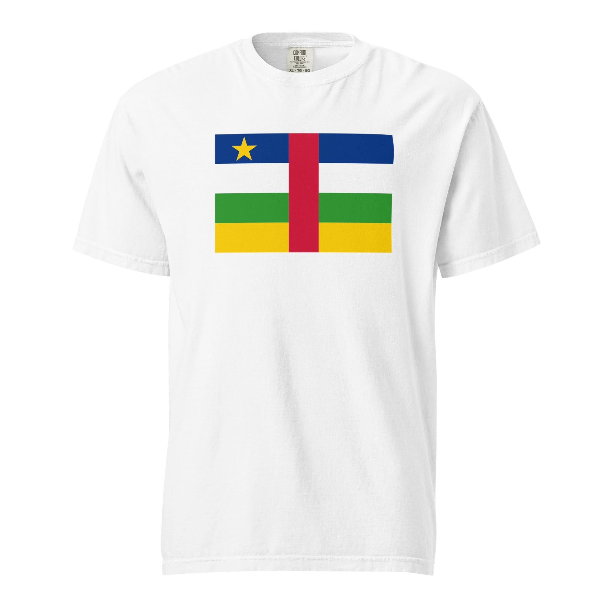 true navy shirt with Central African Republic flag design, 3X large