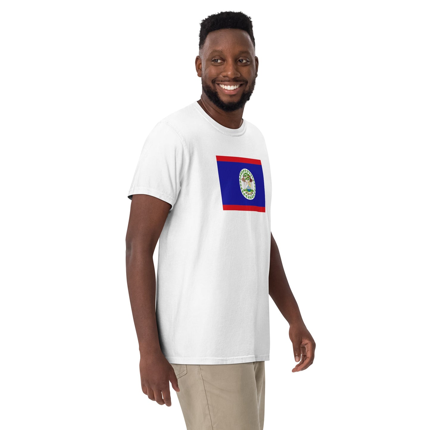 Flag tee representing Belize in espresso, extra large