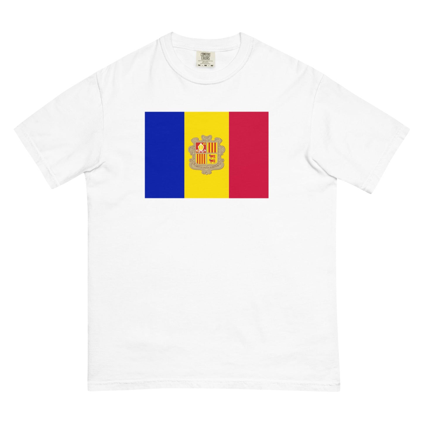 Andorra flag shirt in blue jean, size small