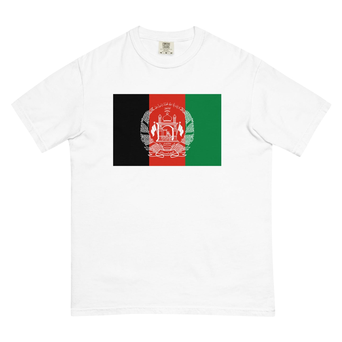 Bold Afghanistan flag design tee in yam, 3X large