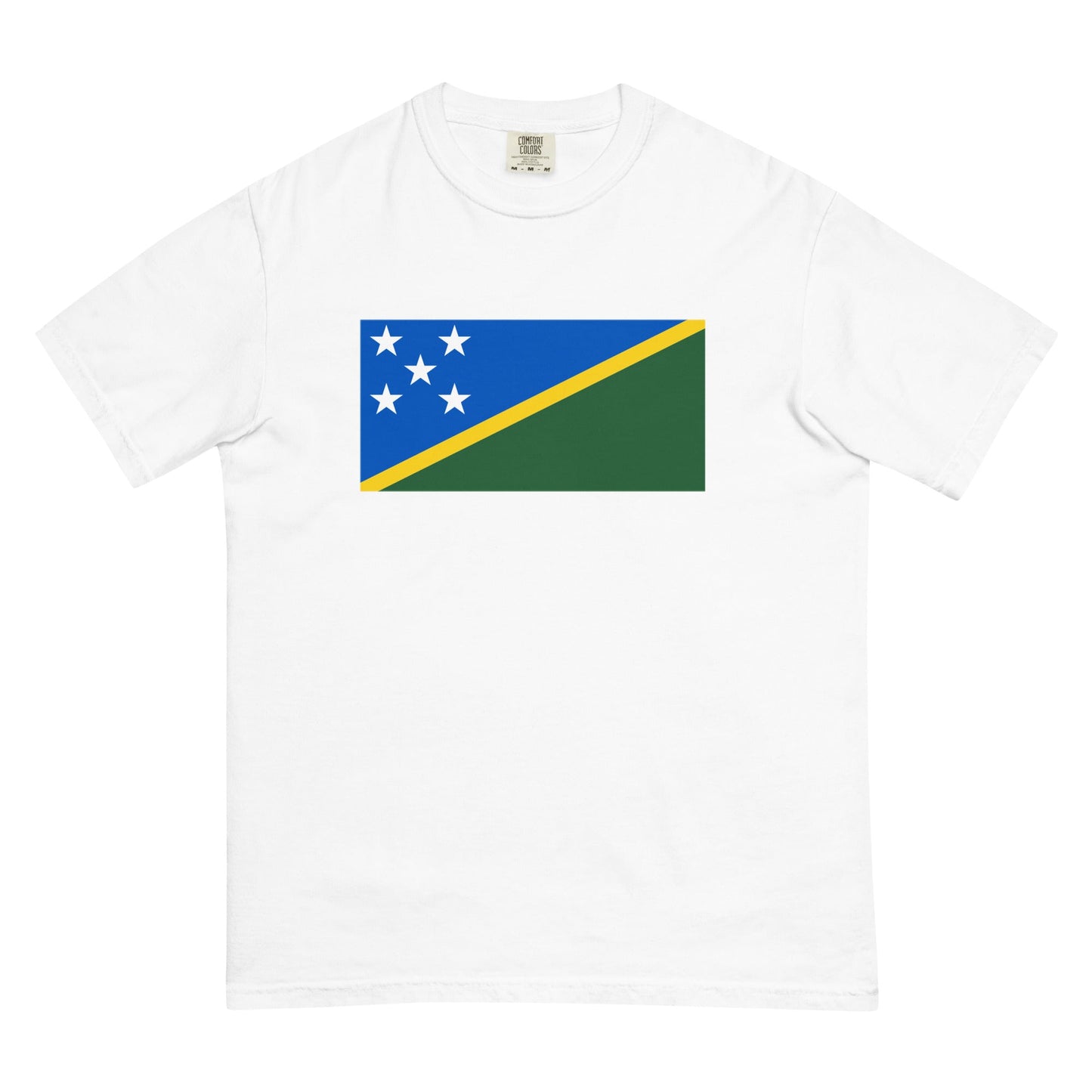 Bold Solomon Islands flag design tee in true navy, 2X large