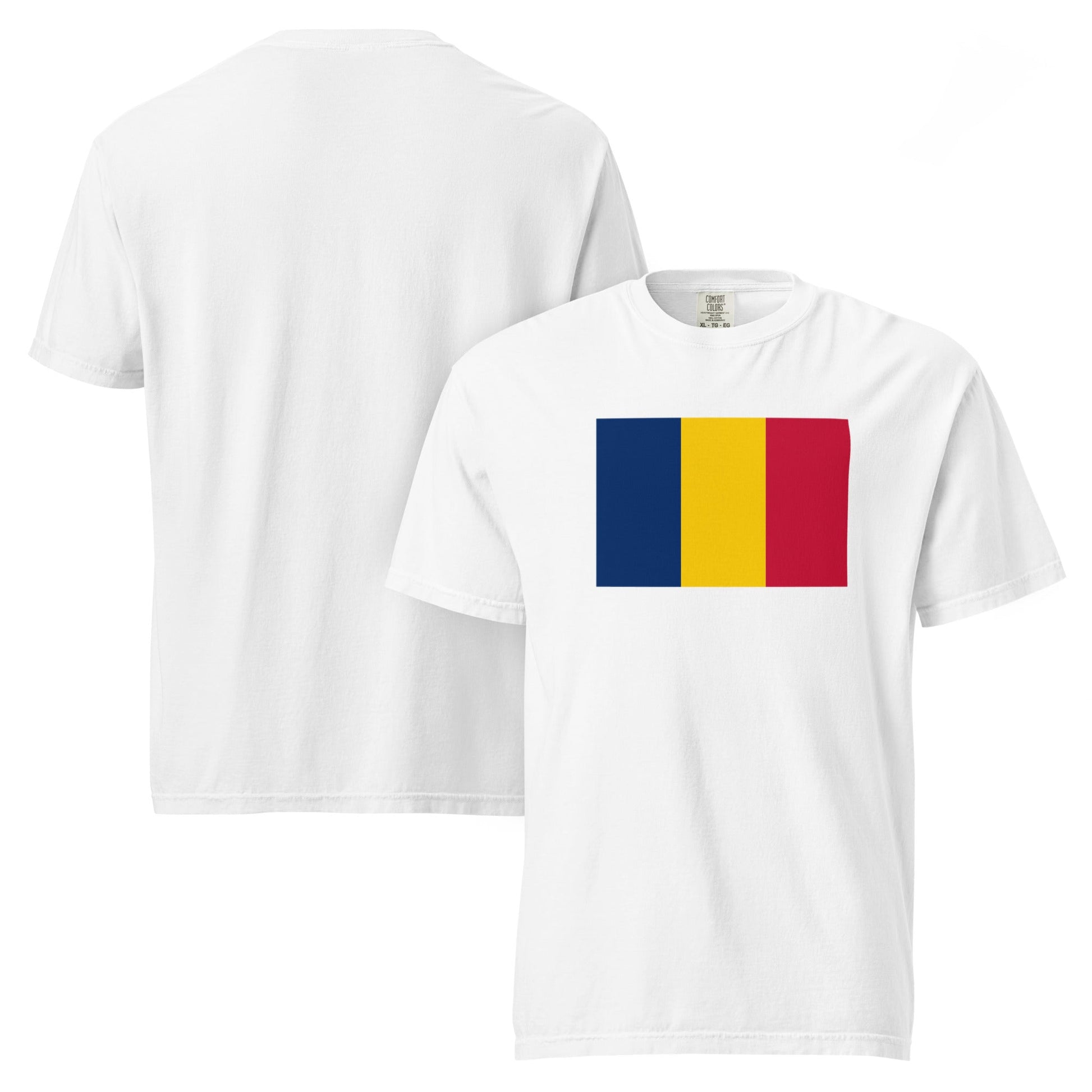 Bold Chad flag design tee in blue spruce, small
