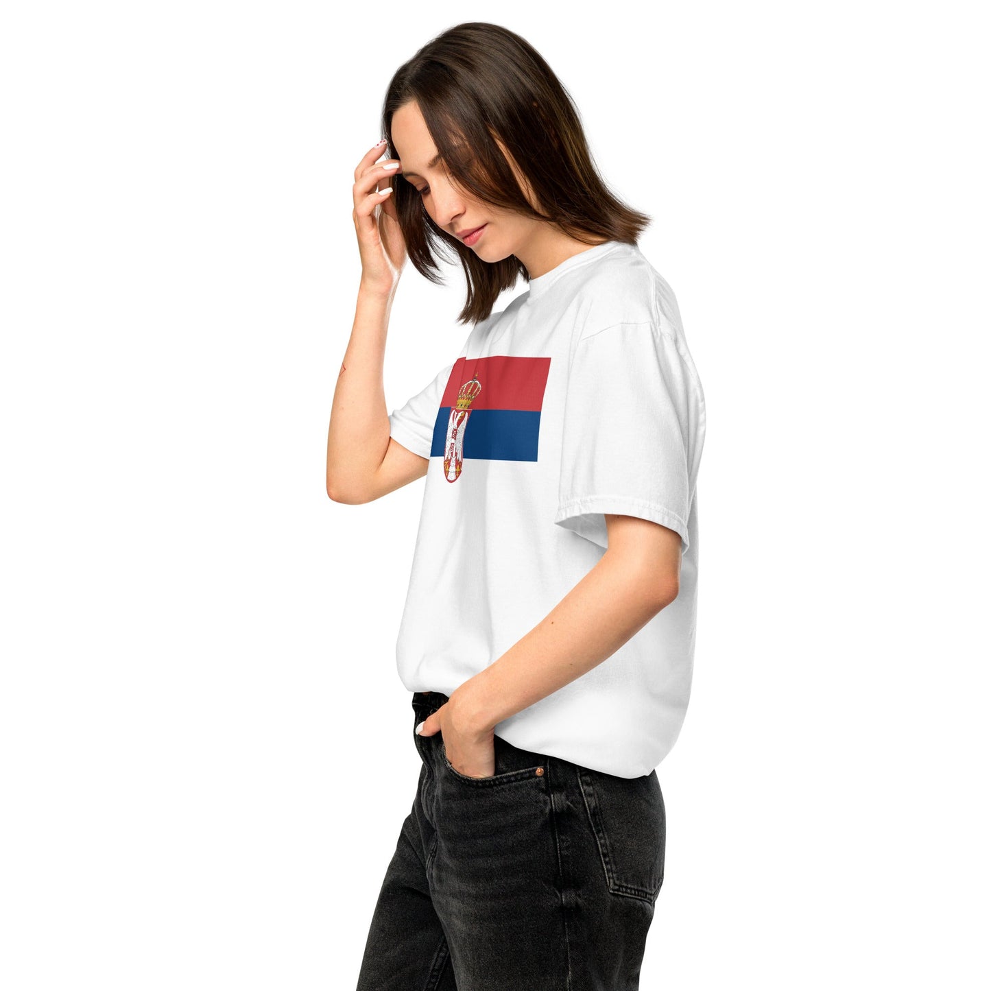 Serbia heritage shirt, black, size medium
