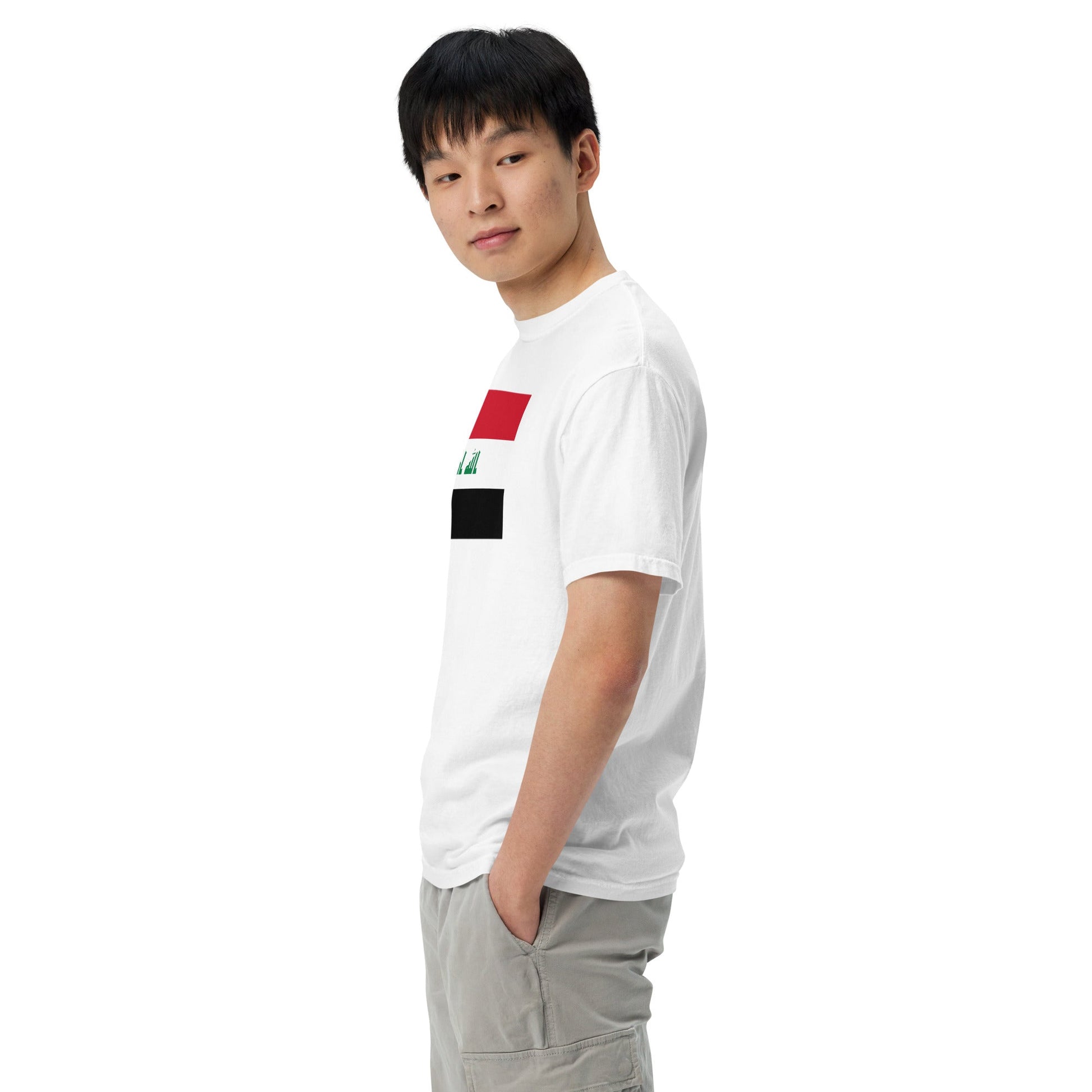 Bold Iraq flag design tee in brick, medium