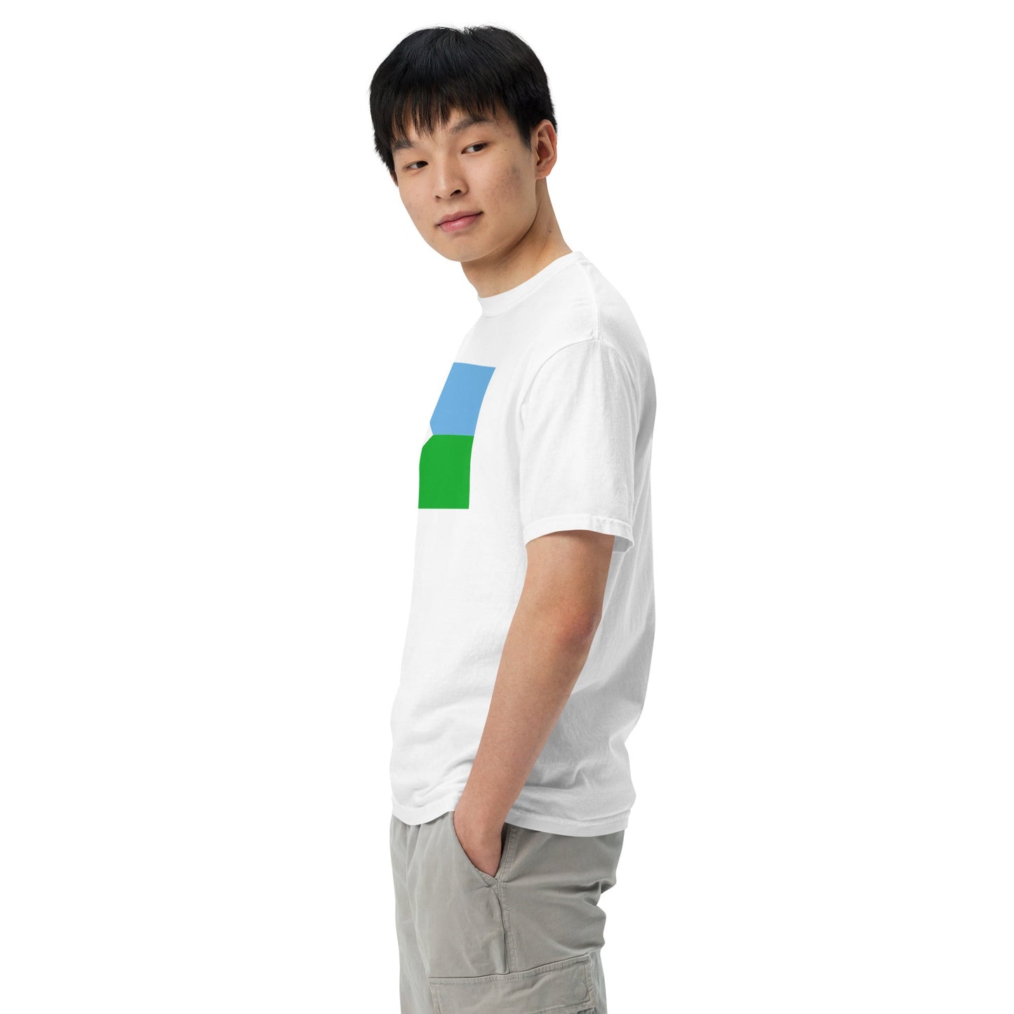 Bold Djibouti flag design tee in true navy, 3X large