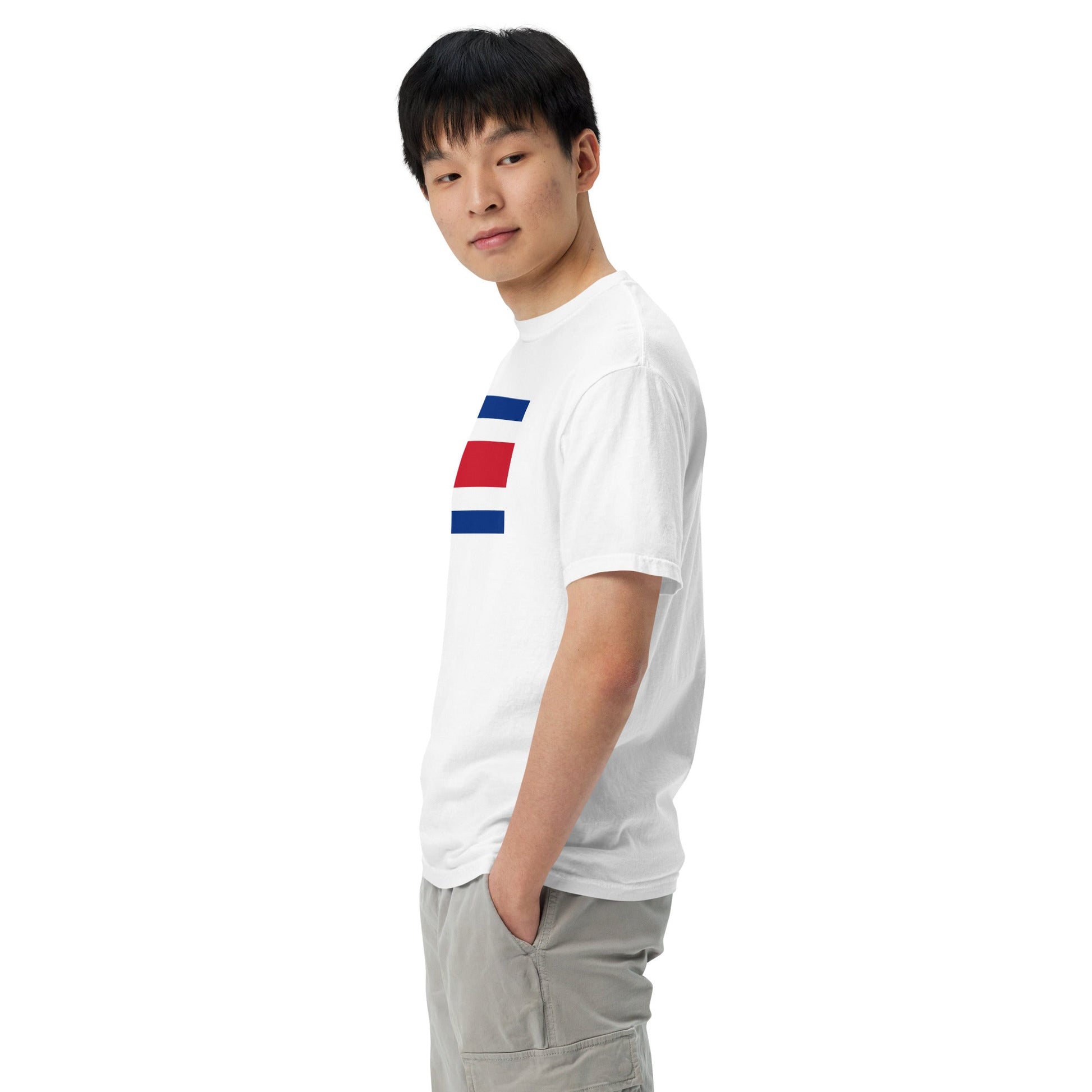 Flat lay of black Costa Rica flag tee, large size