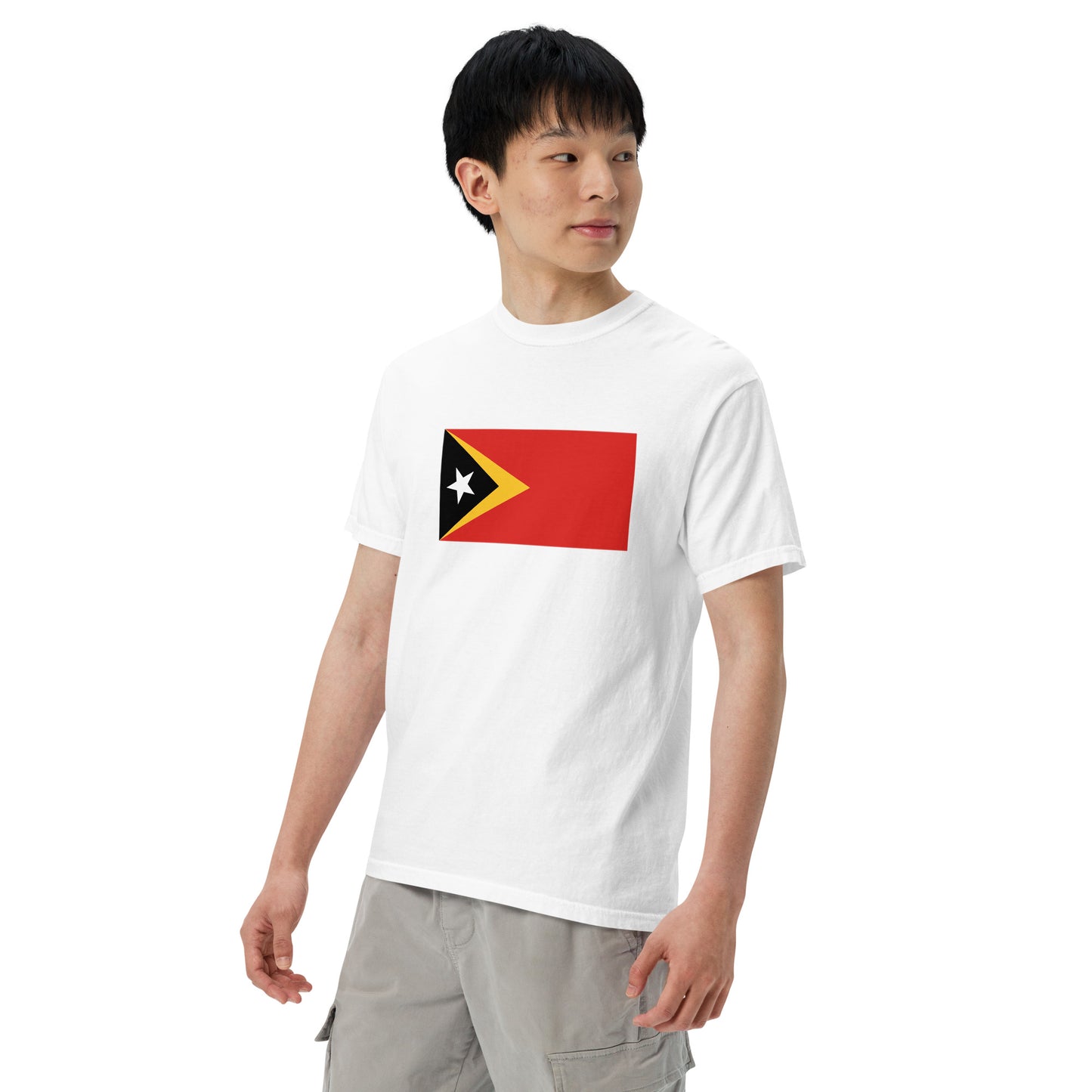 Flag tee representing Timor Leste in black, large