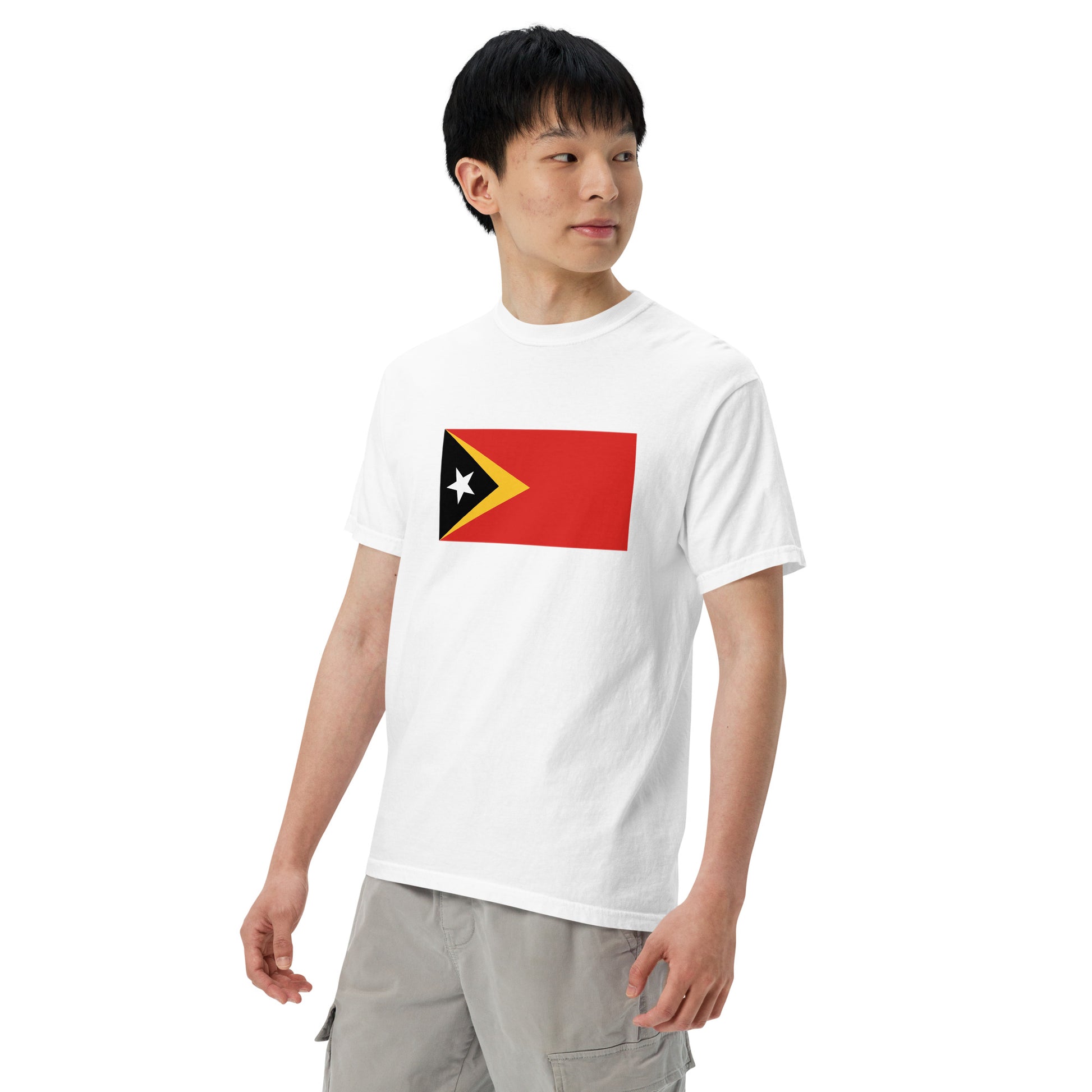 Flag tee representing Timor Leste in black, large