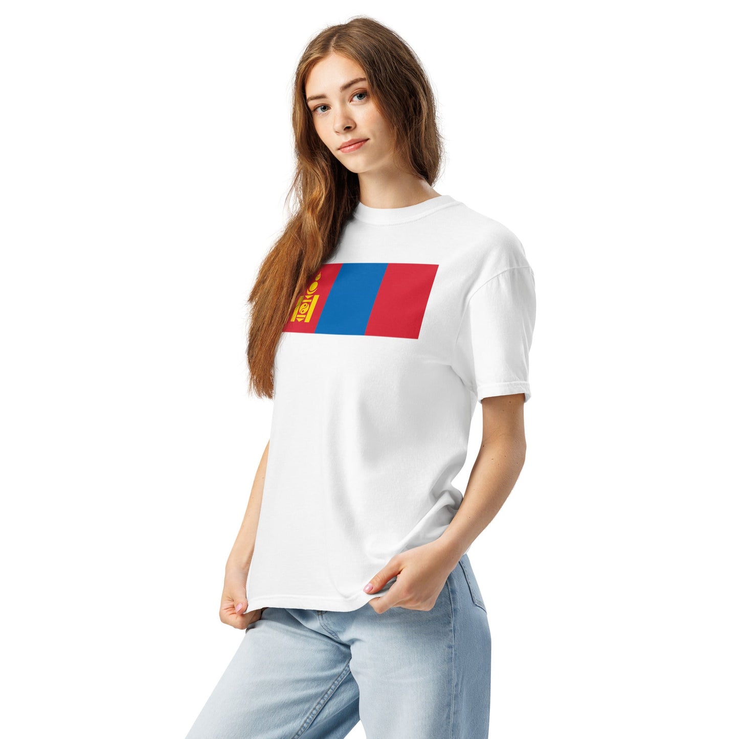 true navy shirt with Mongolia flag design, 3X large