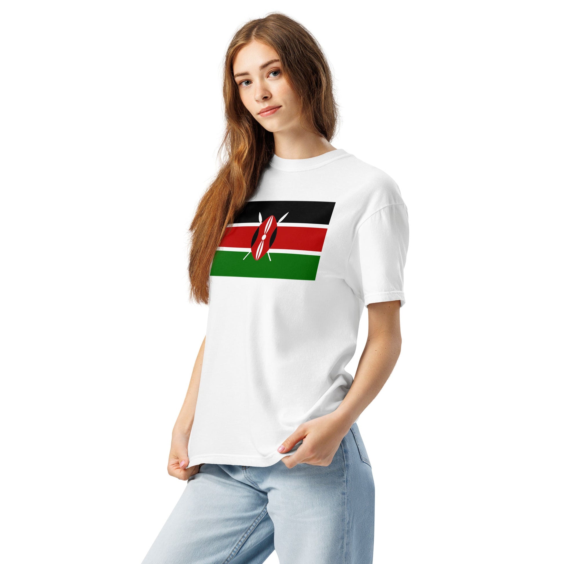 Bold Kenya flag design tee in true navy, medium