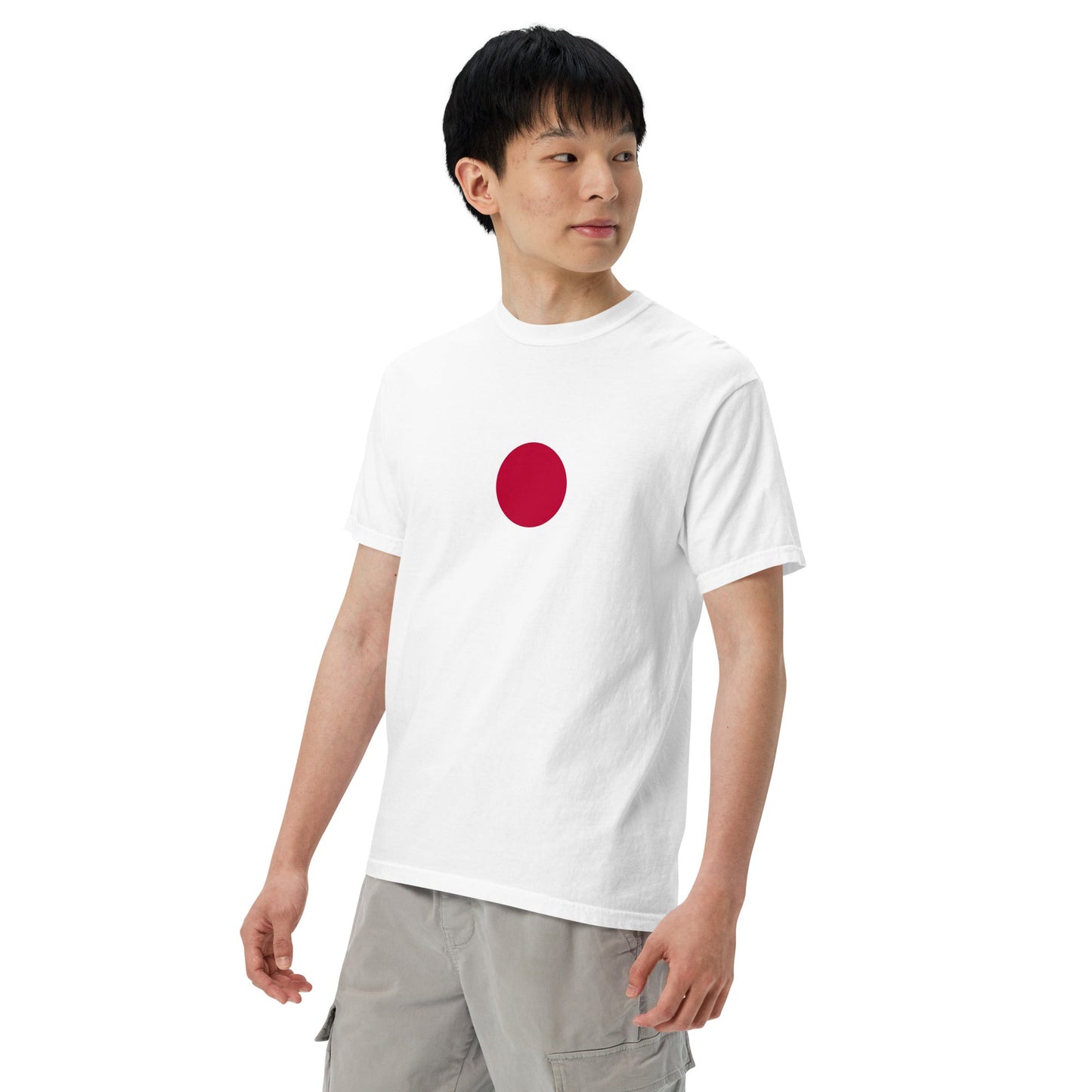 Flat lay of true navy Japan flag tee, medium size