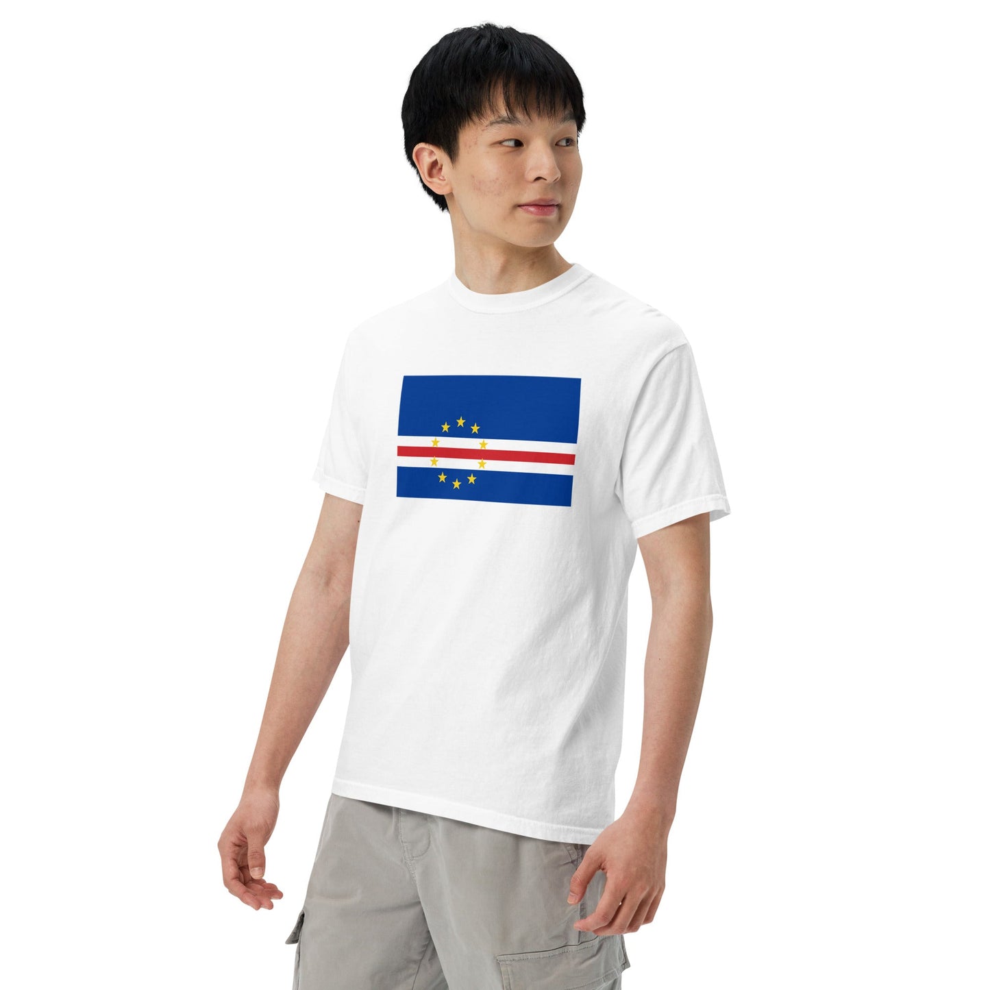 Bold Cape Verde flag design tee in true navy, large