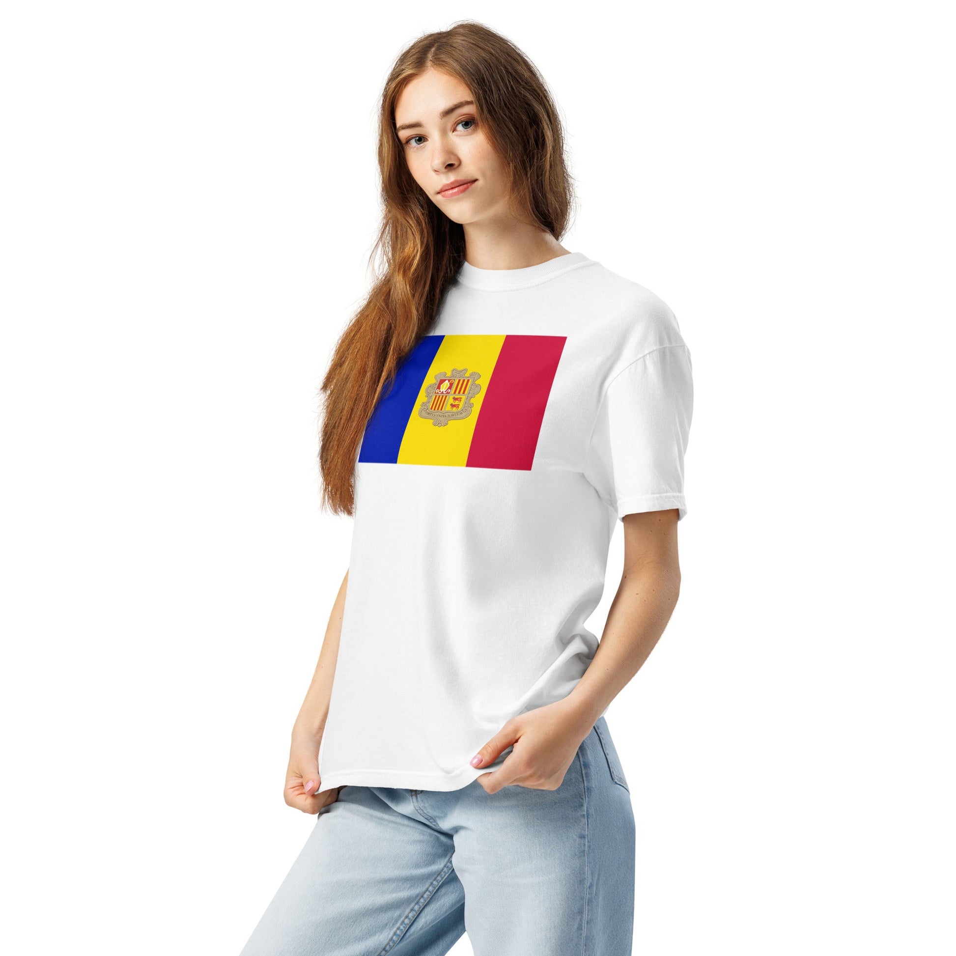 Andorra flag shirt in espresso, size medium