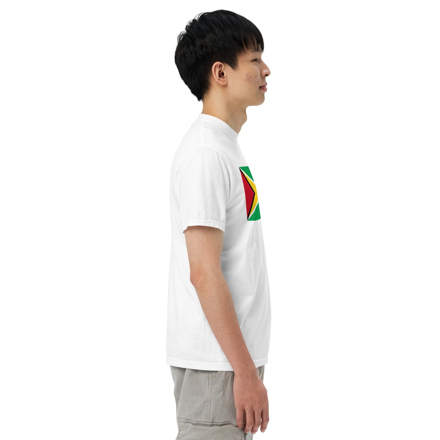 Flag tee representing Guyana in brick, large